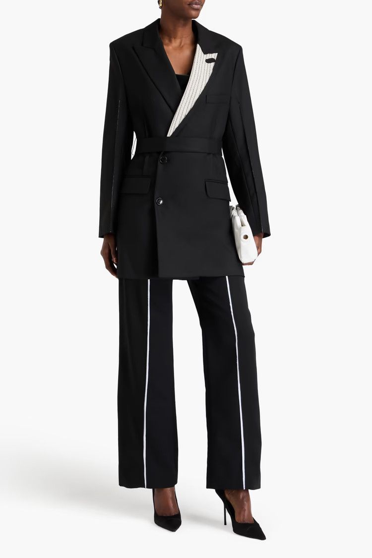 Victoria Beckham o1mle0525 Double Breasted Blazer in Black Size L / US 10 / IT 46 - 4 Thumbnail