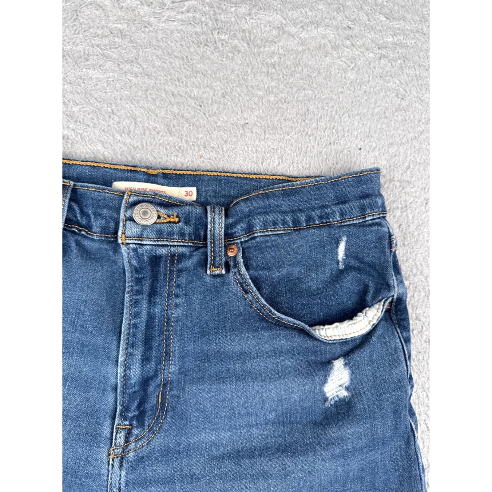 Levi's Levi's Women's Denim Shorts 30 High Rise Cut-Off Blue Distressed Cotton Casual Spring Summer Women's Size 30" / US 8 / IT 44 - 5 Thumbnail