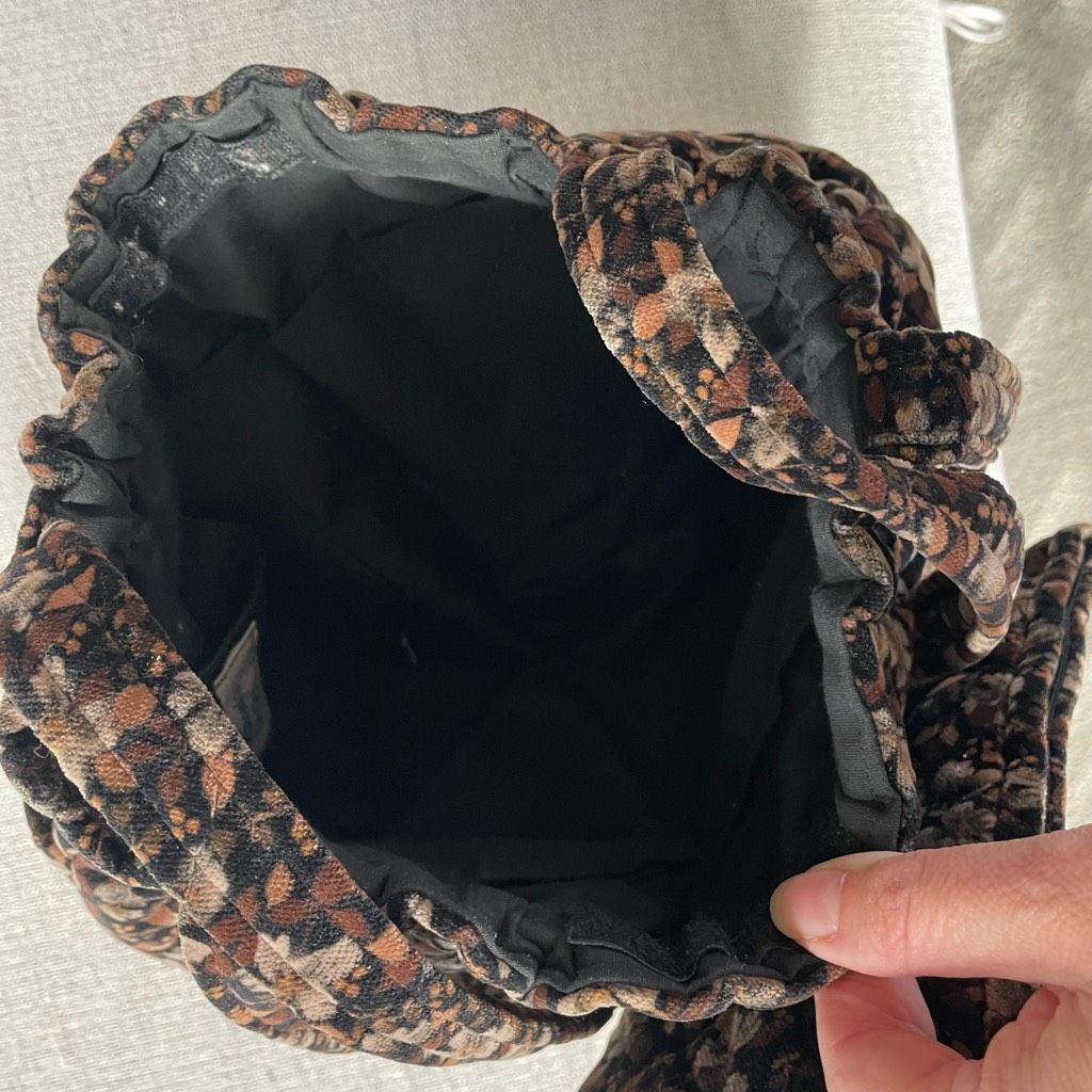 Vintage Vintage 70s Artisan Quilted Velveteen Purse Bag Pouch Wallet Size ONE SIZE - 10 Thumbnail