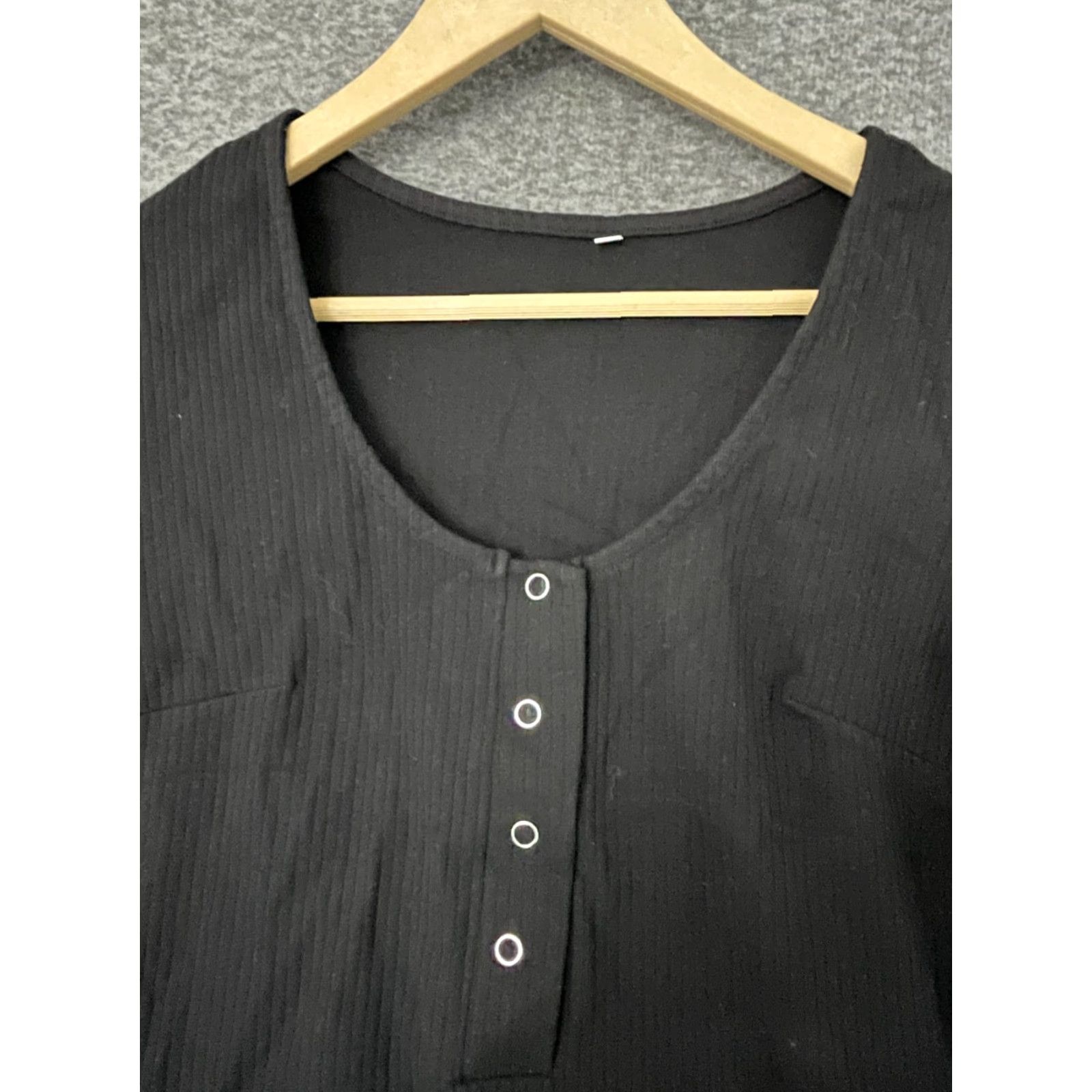 Vintage Queen.M Black Scoop Neck Bodysuit Shirt for Women Button Down M Size M / US 6-8 / IT 42-44 - 7 Thumbnail