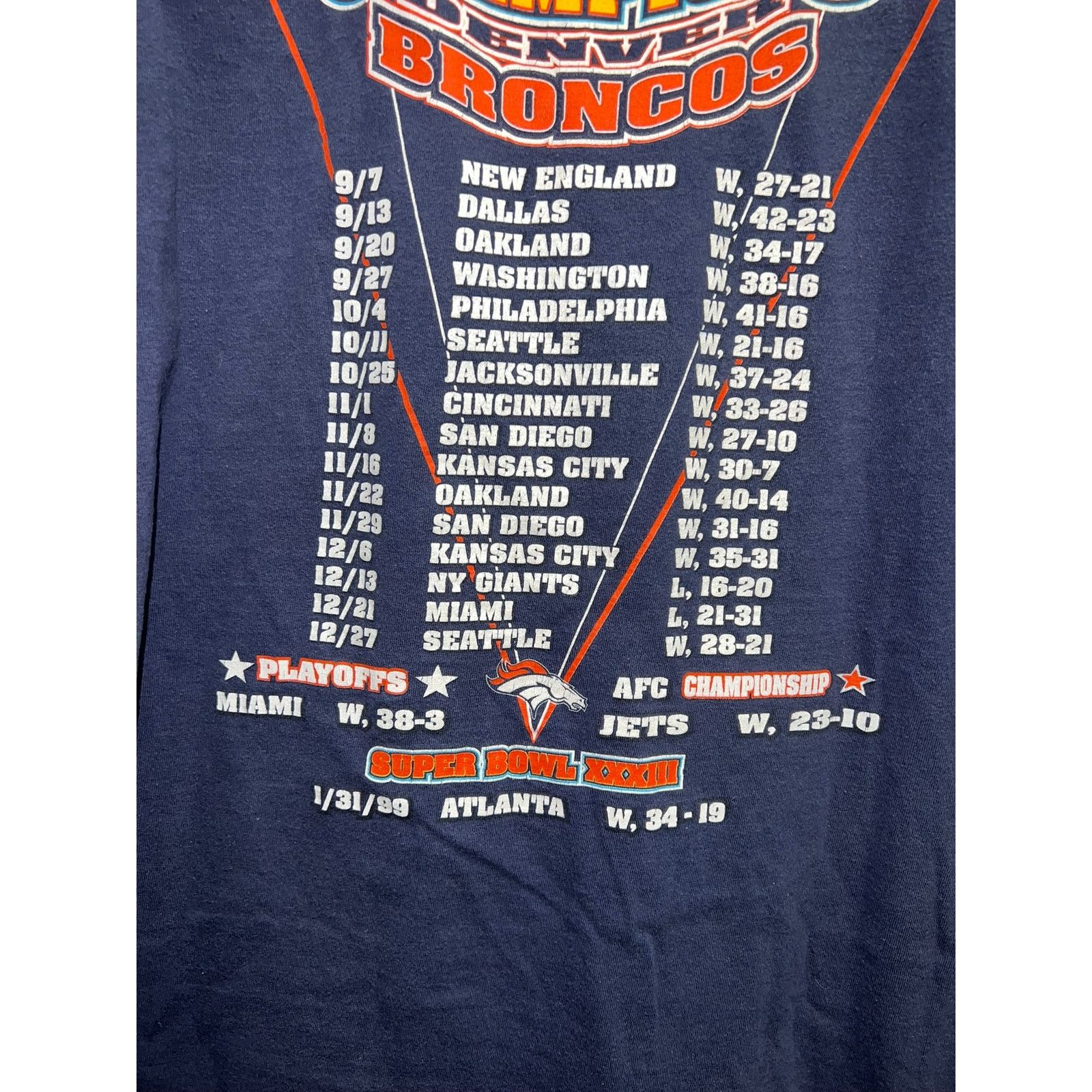 Starter Vintage Super Bowl Denver Broncos Shirt 33 Tee 90s XL Size US XL / EU 56 / 4 - 9 Thumbnail