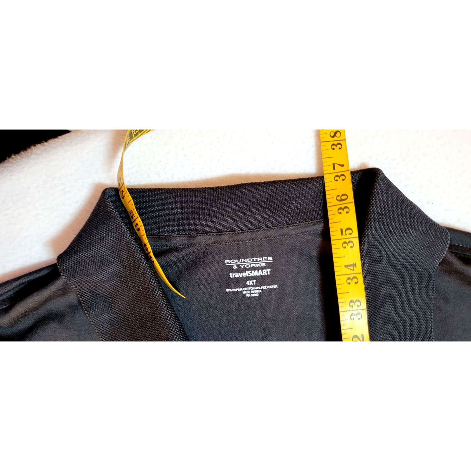 Roundtree & Yorke Roundtree & Yorke Travelsmart Mens Polo Shirt 4XT Black Tall Size US XXL / EU 58 / 5 - 2 Thumbnail