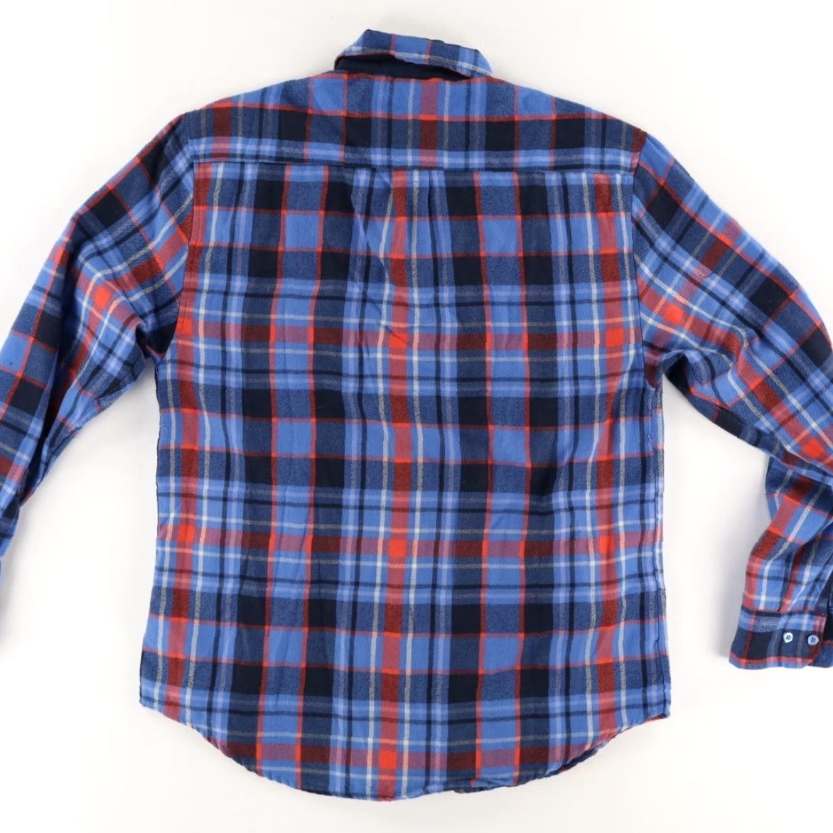 Vintage RSVLTS Shirt Blue Plaid Button Down Long Sleeve Polyester Flannel Men L Size US L / EU 52-54 / 3 - 4 Thumbnail