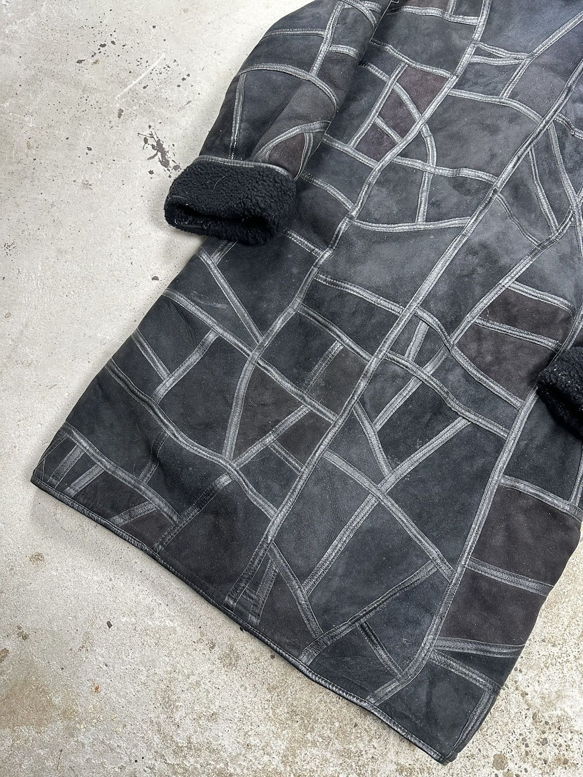Leather × Vintage ‼️ Vintage 90s Black Leather Patchwork Coat Jacket Hooded Size US L / EU 52-54 / 3 - 13 Thumbnail