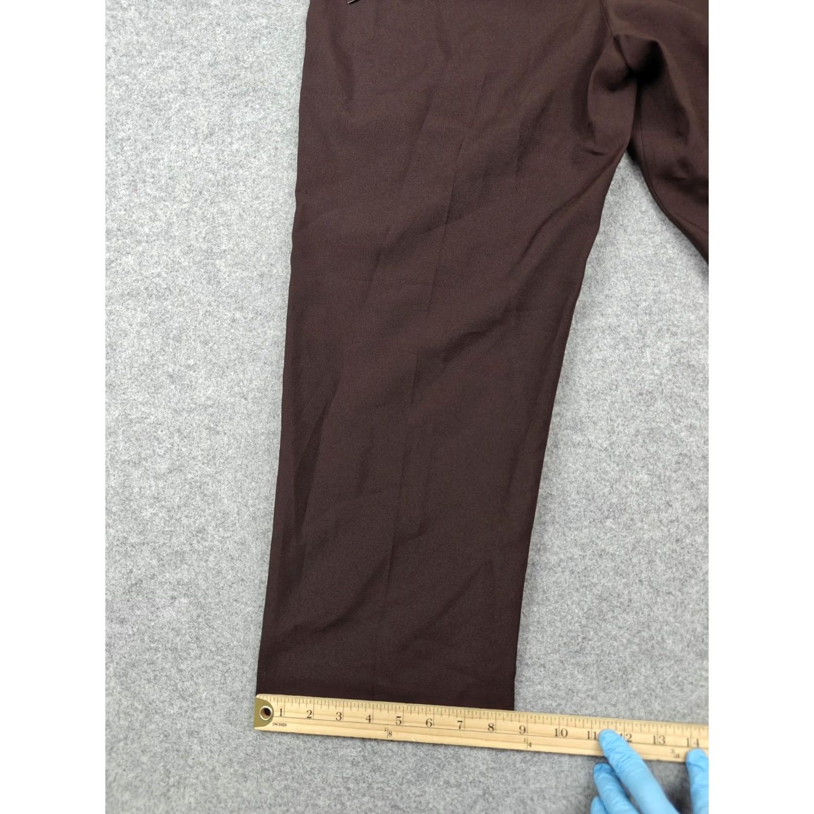 Vintage Larry Levine Pants Womens 10 Brown Twill Stretch Dress Studded Ankle Career New Size 32" / US 10 / IT 46 - 6 Thumbnail