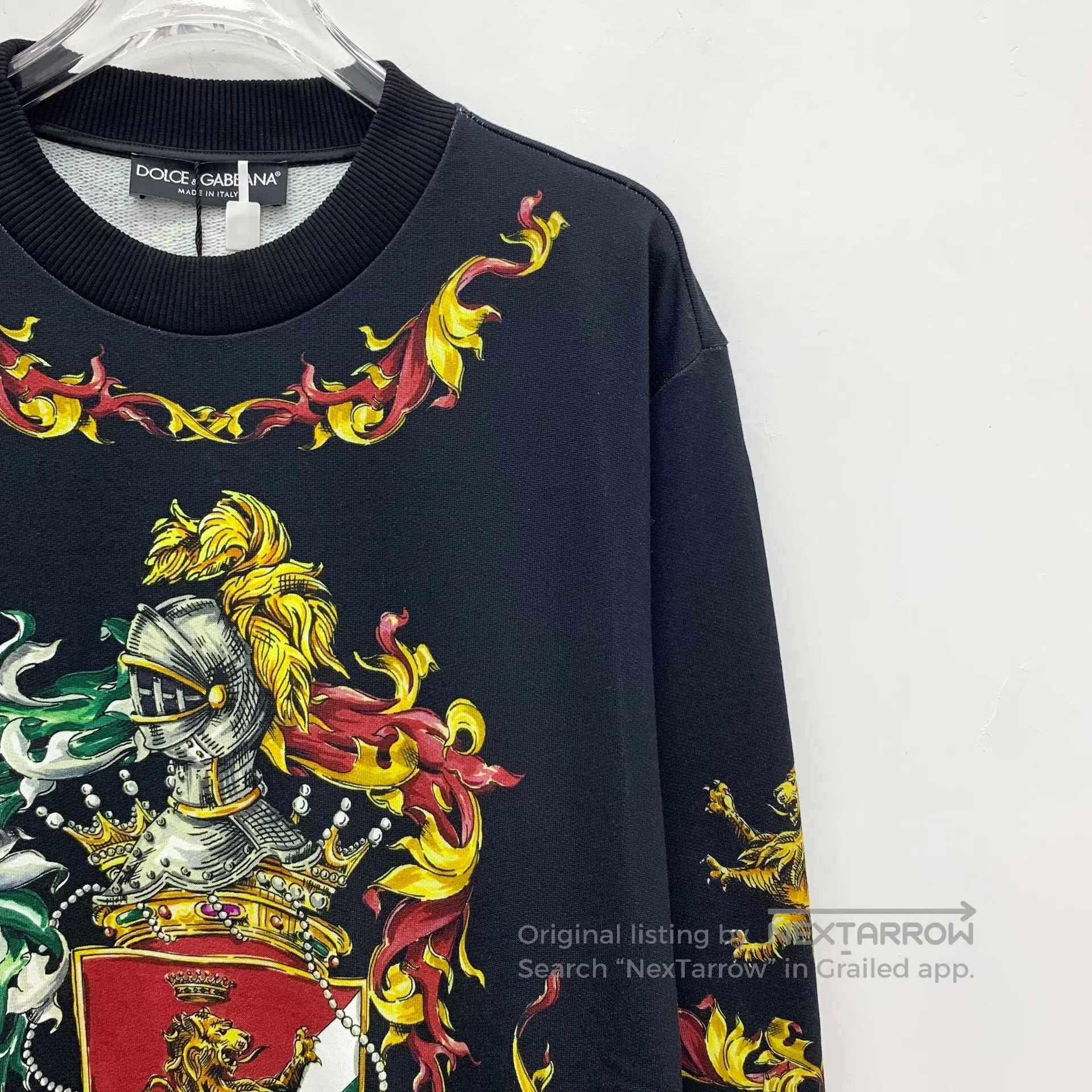 Dolce & Gabbana Dolce Gabbana Black Knight Court Print Cotton Round Neck L Size US L / EU 52-54 / 3 - 3 Thumbnail