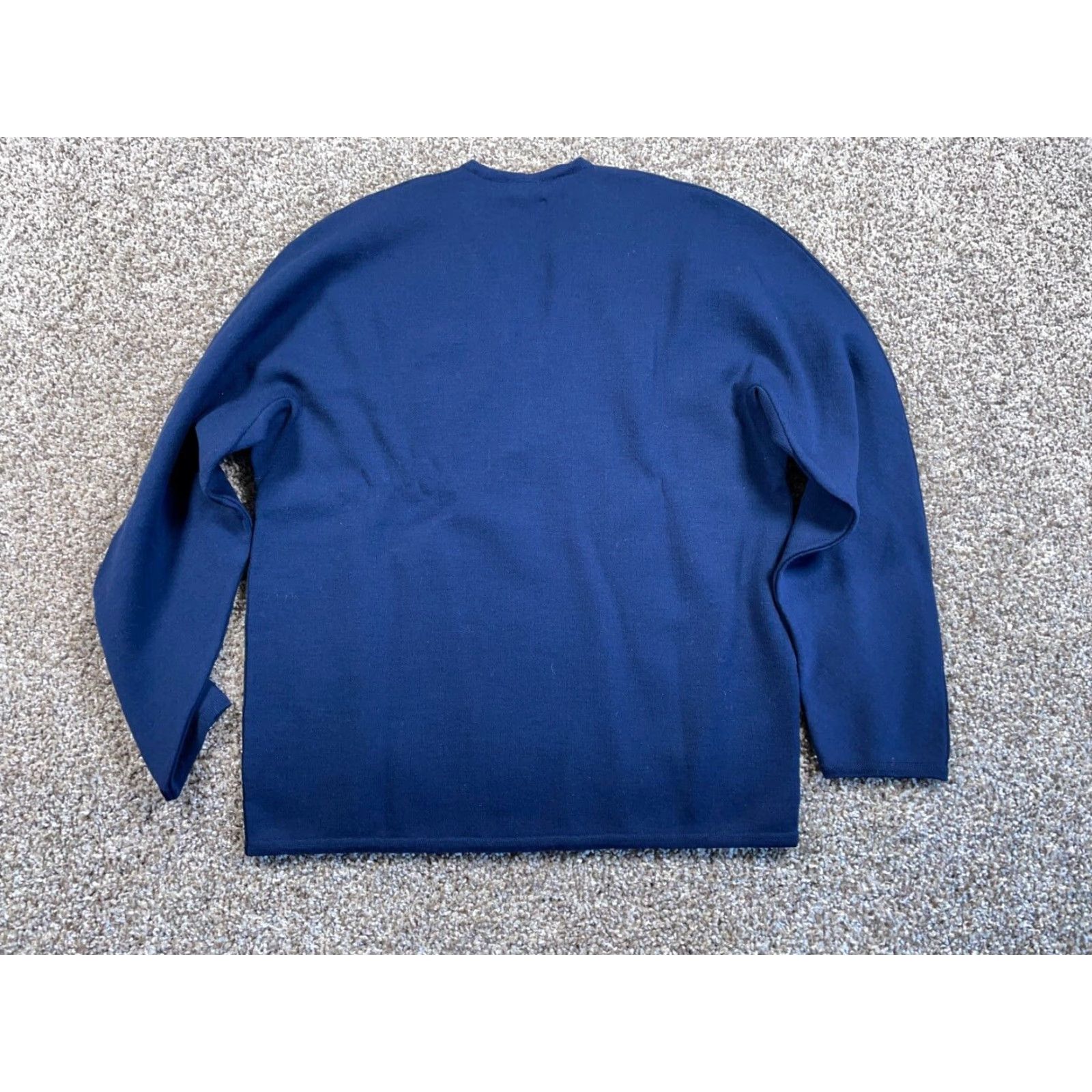 Zephyr VINTAGE St. Croix Sweater Mens Large Dark Blue Wool Zephyr V-Neck 90s Preppy Pullover Size US L / EU 52-54 / 3 - 3 Thumbnail