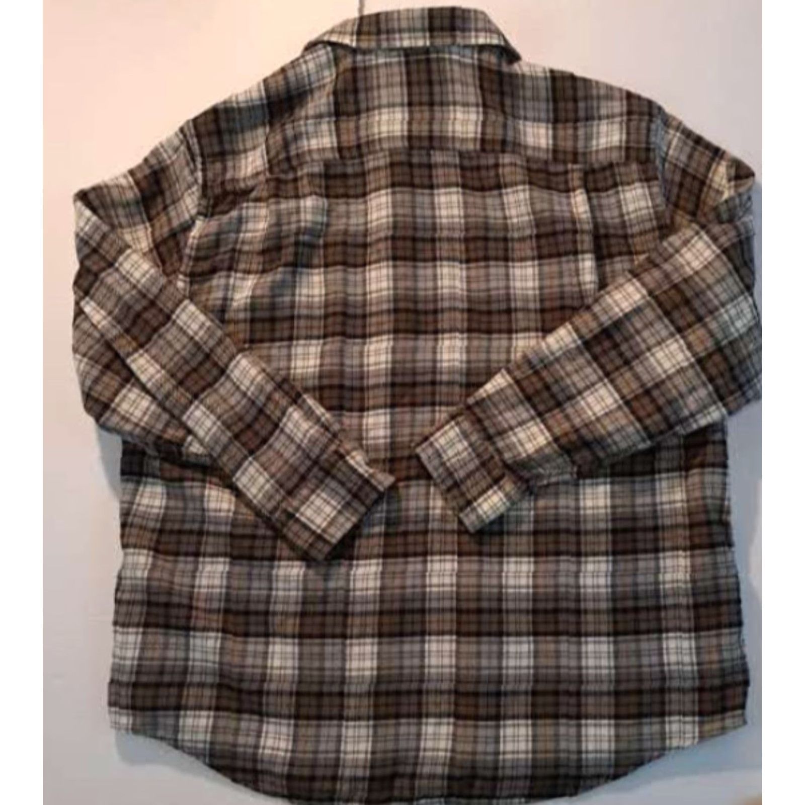 Pendleton VINTAGE Pendleton Shirt Plaid Button-Up XL Brown Flannel Long Sleeve with Elbow Patches Men Size US XL / EU 56 / 4 - 5 Thumbnail