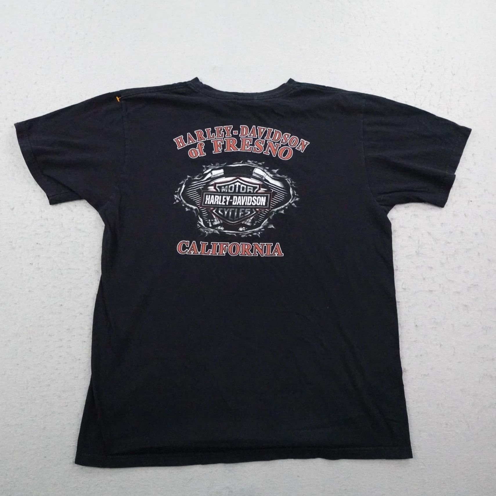 Harley Davidson Harley-Davidson Shirt Mens Large Black Fresno California Wings Motorcycles Biker T-Shirt Short Sleeve Graphic Print Crew Neck Cotton Size US L / EU 52-54 / 3 - 4 Thumbnail