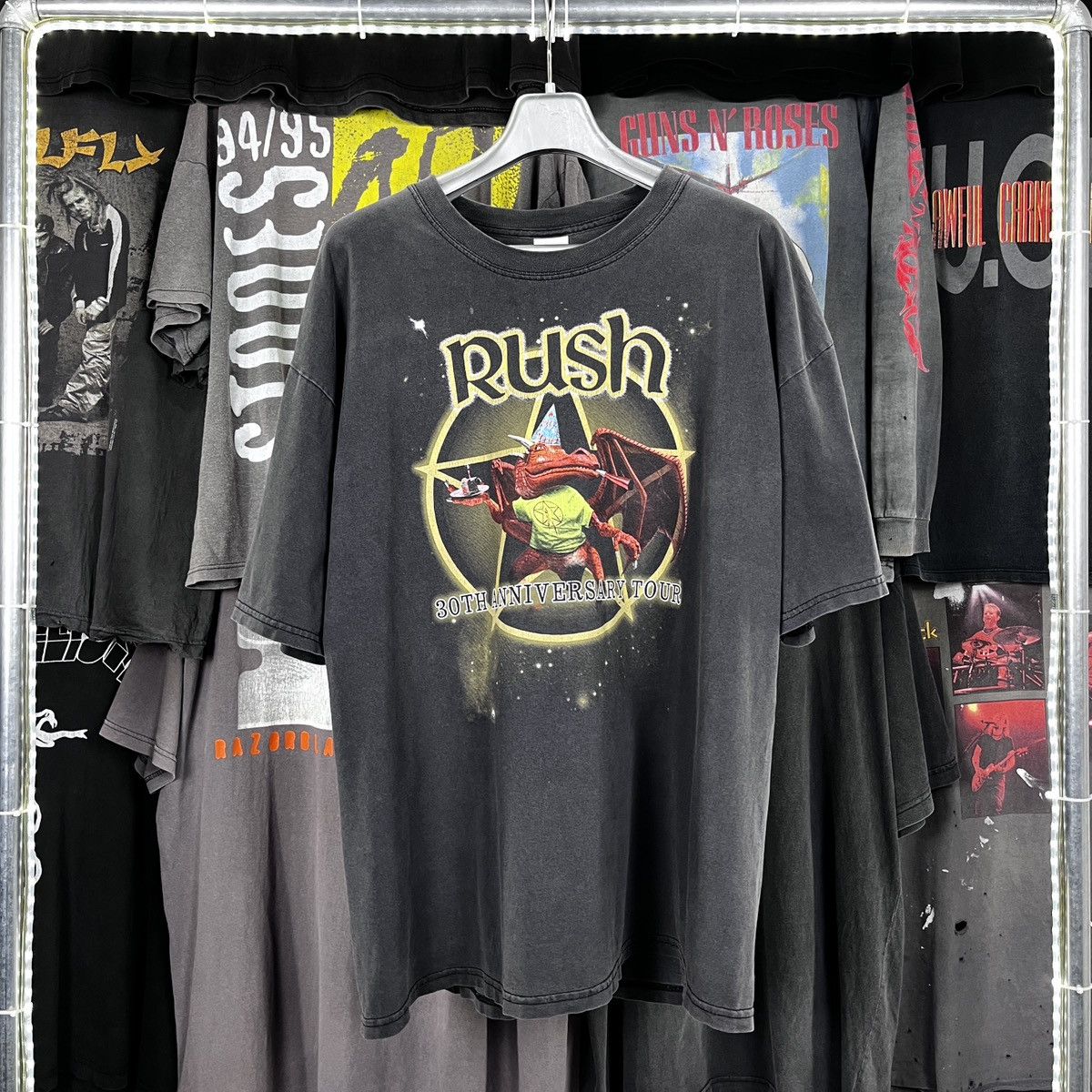 image of Band Tees x Vintage Rush 30Th Anniversary Tour 2004 in Black, Men's (Size XL)