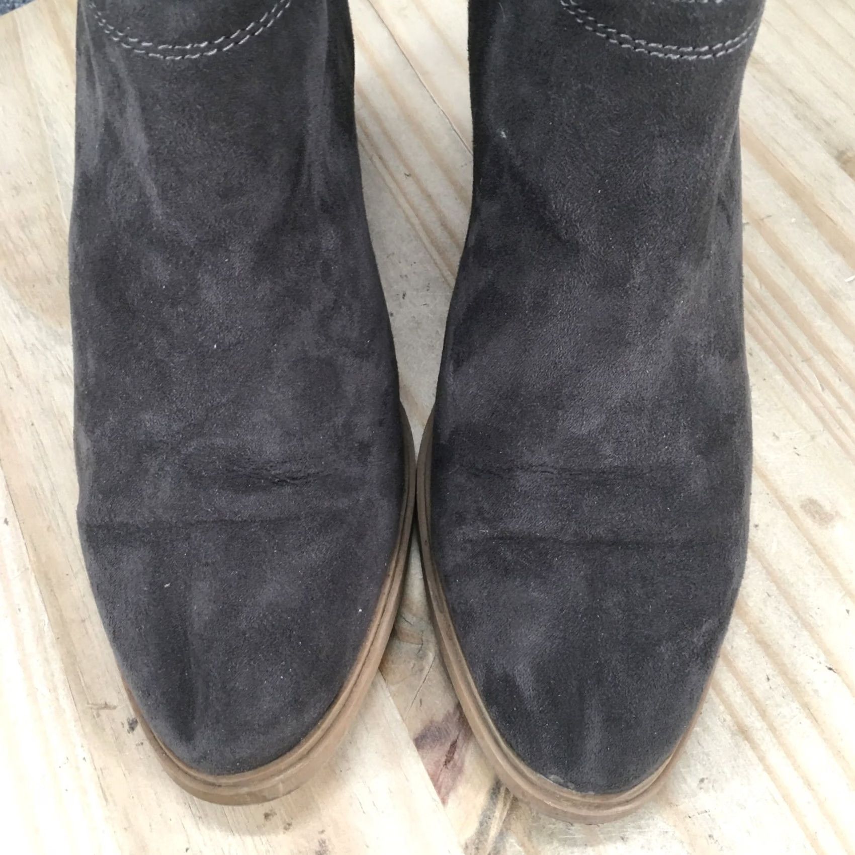 Dolce Vita DV Dolce Vita Boots Womens 8.5 Casual Slip On Low Ankle Bootie Grey Fabric Heels - Boot Womens 8.5 Gray Fabric Slip On Ankle Heel Shoes DV Dolce Vita Size US 9 / IT 39 - 7 Thumbnail