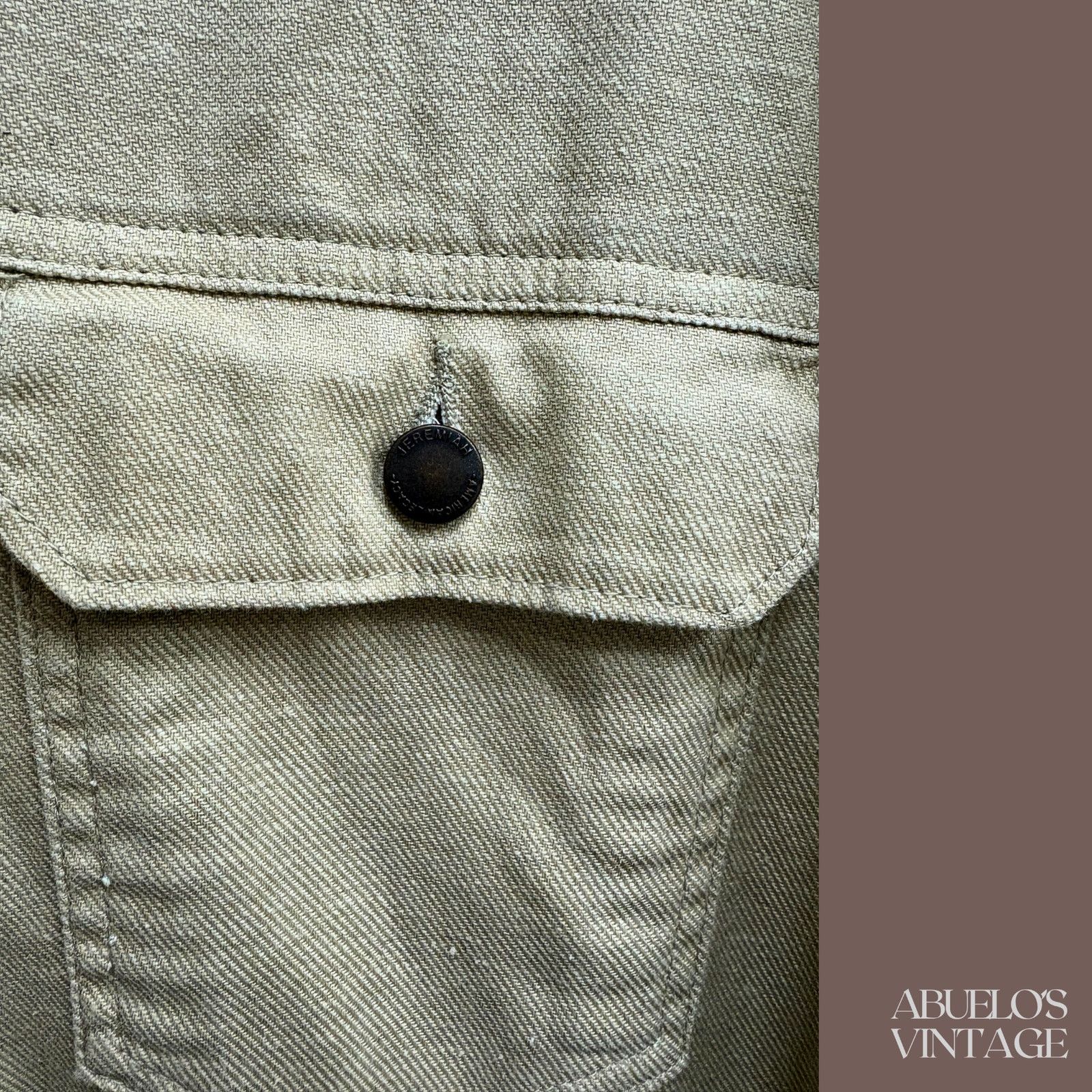 Vintage VTG Trucker Jacket | Jeremiah Khaki Cotton | Workwear Core Size US XL / EU 56 / 4 - 2 Thumbnail
