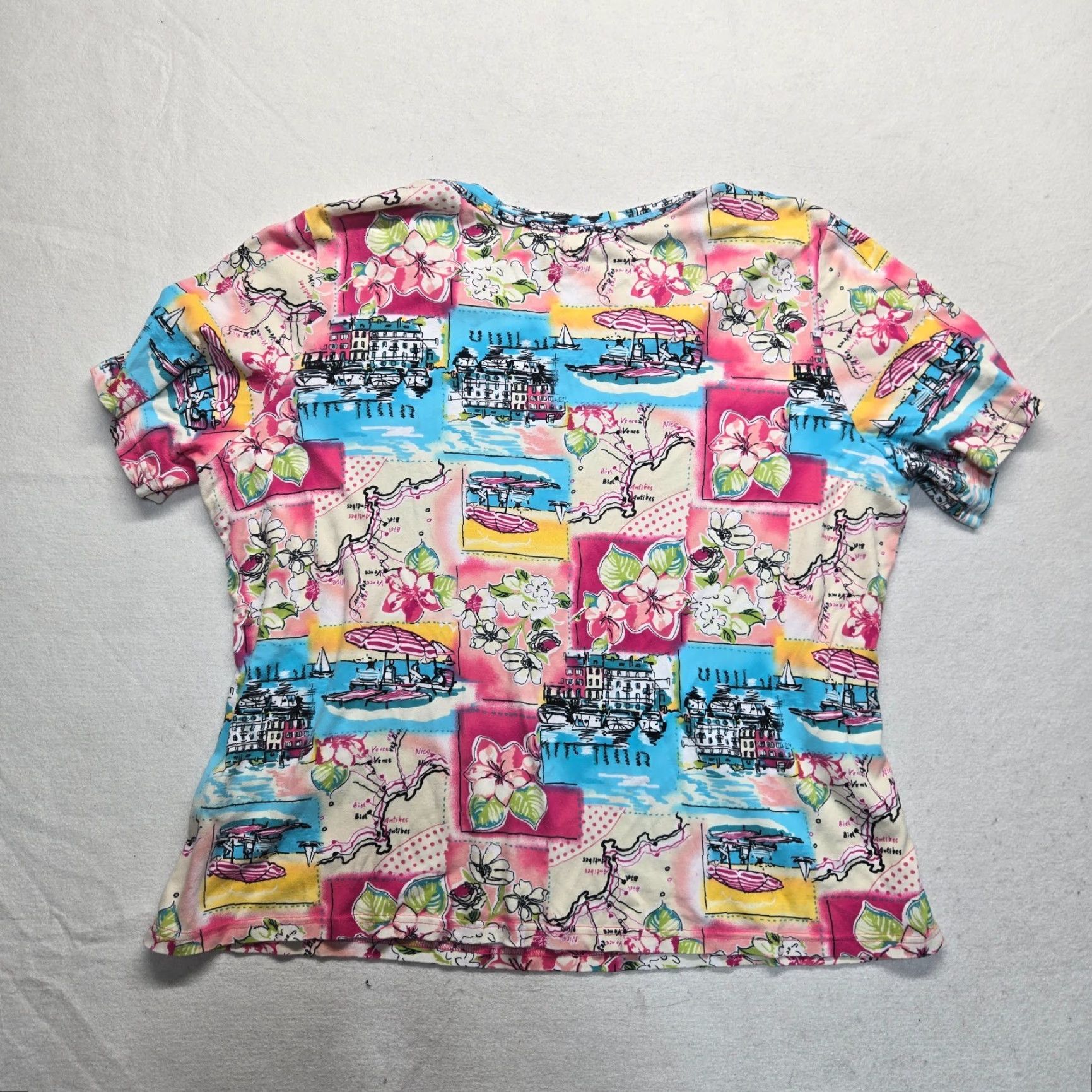 Vintage VINTAGE CJ PARIS Shirt Women Plus 2X Short Sleeve Casual Travel Cotton Blouse Summer Size XXL / US 16-18 / IT 52-54 - 6 Thumbnail