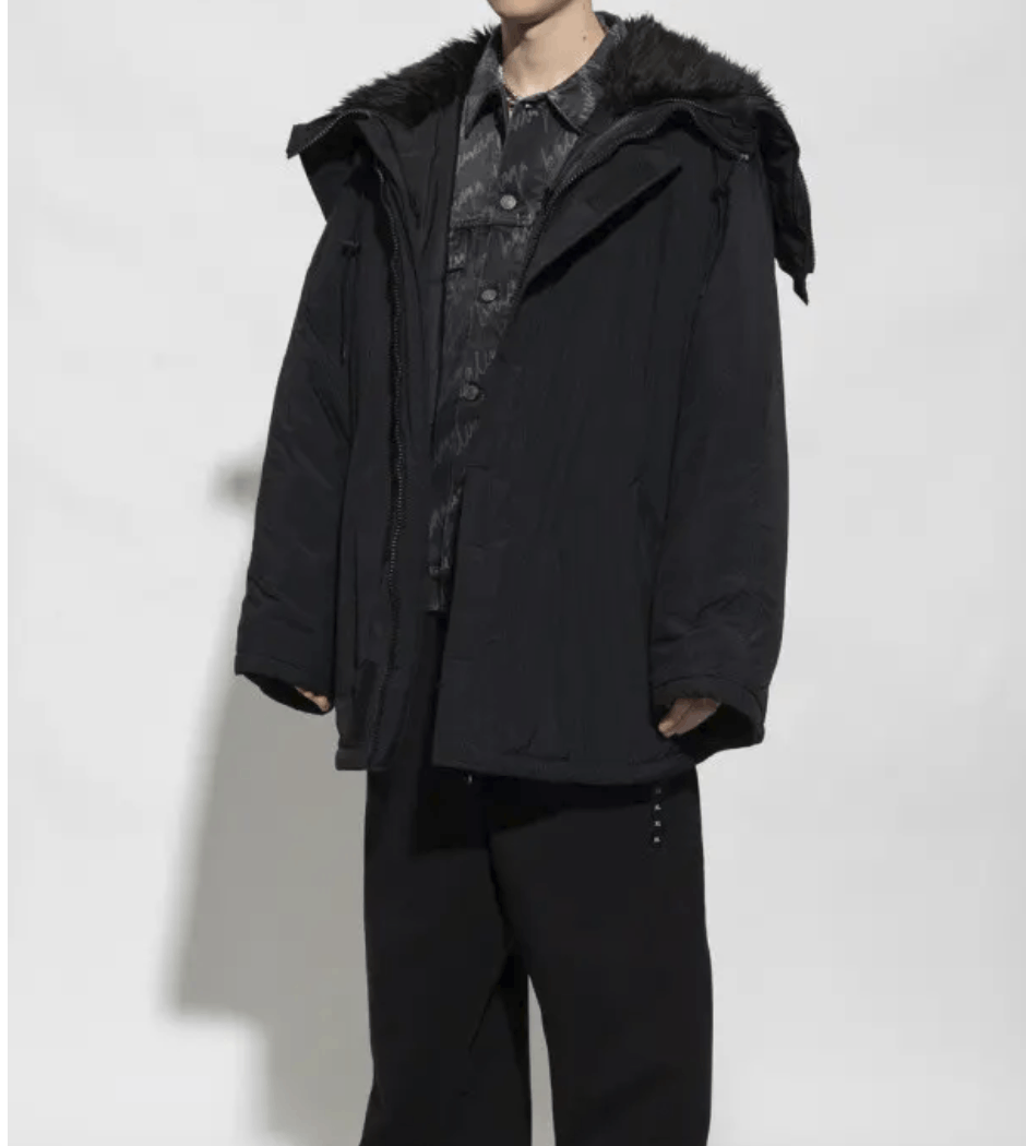 Balenciaga Men's Black Nylon Hooded Parka Size US L / EU 52-54 / 3 - 1 Thumbnail