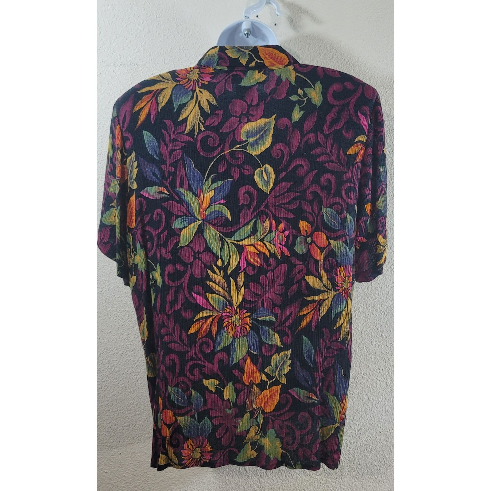 Other Sag Harbor Black Purple Floral Print Button Top Medium Size M / US 6-8 / IT 42-44 - 3 Thumbnail