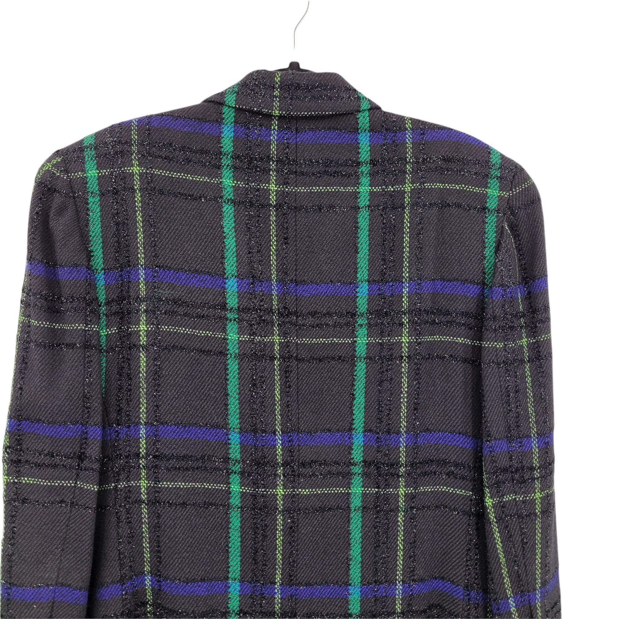 Ellen Tracy Vtg 90's Wool Plaid Boyfriend Blazer Sz 4 Blue Green Cluele Size S / US 4 / IT 40 - 6 Thumbnail