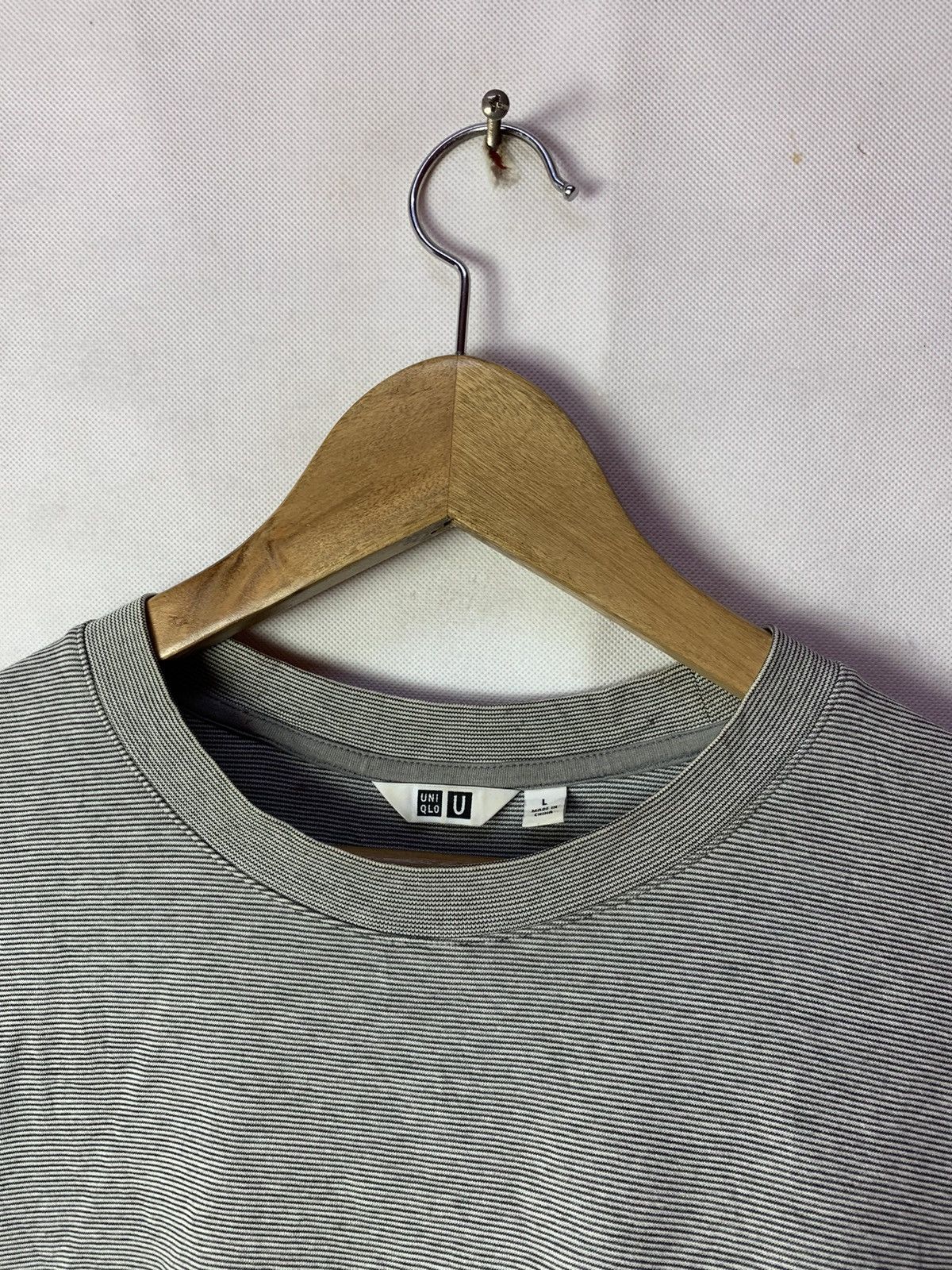 Japanese Brand × Lemaire × Uniqlo 🔥Uniqlo U Lemaire Stripes Airism Tee Essentials Size US L / EU 52-54 / 3 - 4 Thumbnail