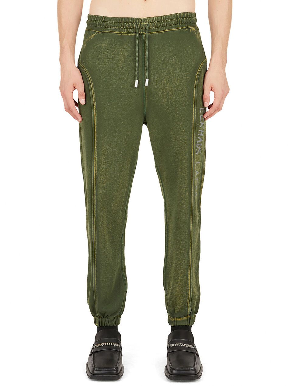 Eckhaus Latta o1mle0424 Logo Print Track Pants in Green Size US 32 / EU 48 - 2 Thumbnail