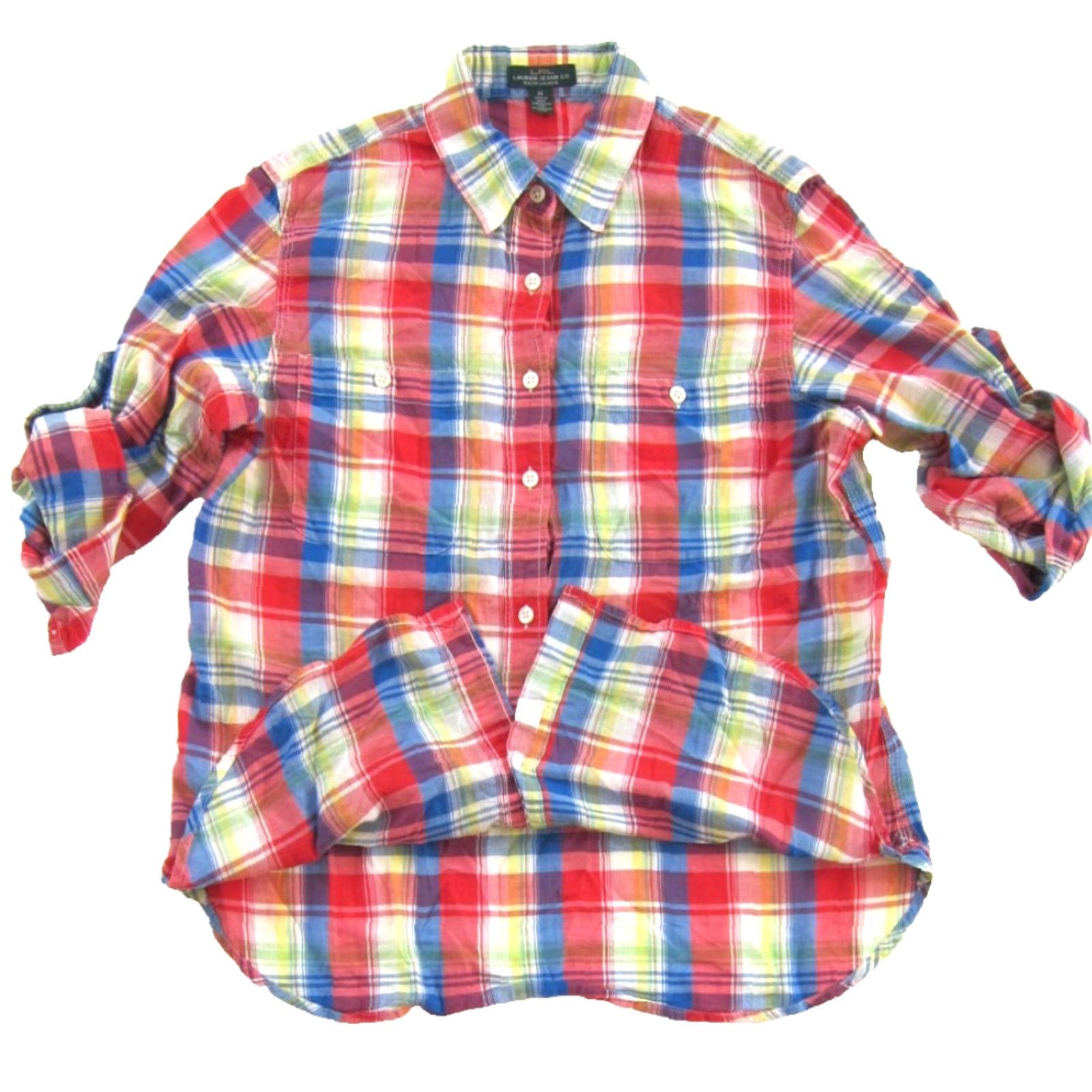 Ralph Lauren Ralph Lauren Green Label Blouse 100% Cotton Plaid Long Sleeve M Red Women Size M / US 6-8 / IT 42-44 - 5 Thumbnail