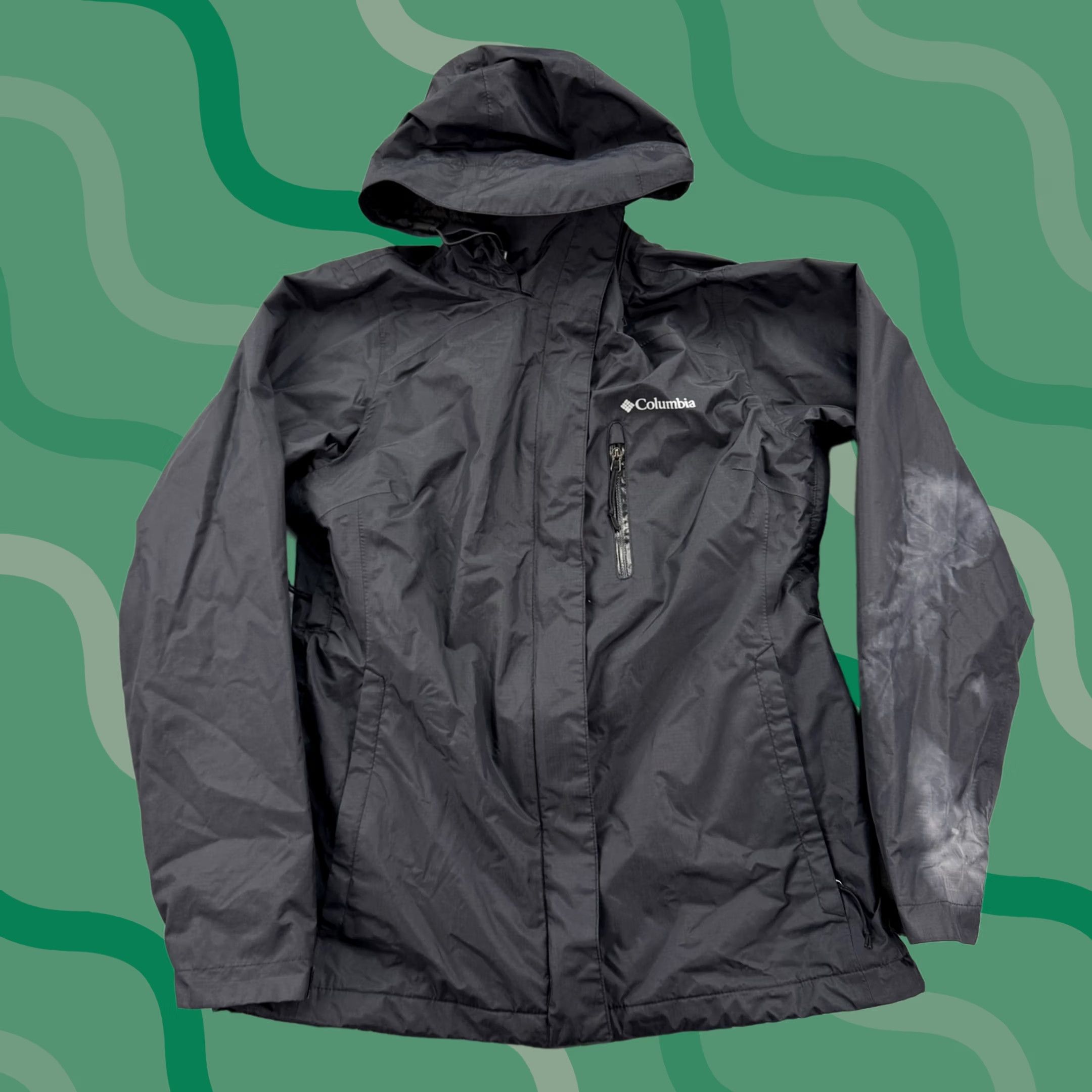 Vintage Columbia Jacket Womens Small Black Hooded Full Zip Raincoat Outdoors Parka Coat Size S / US 4 / IT 40 - 1 Thumbnail