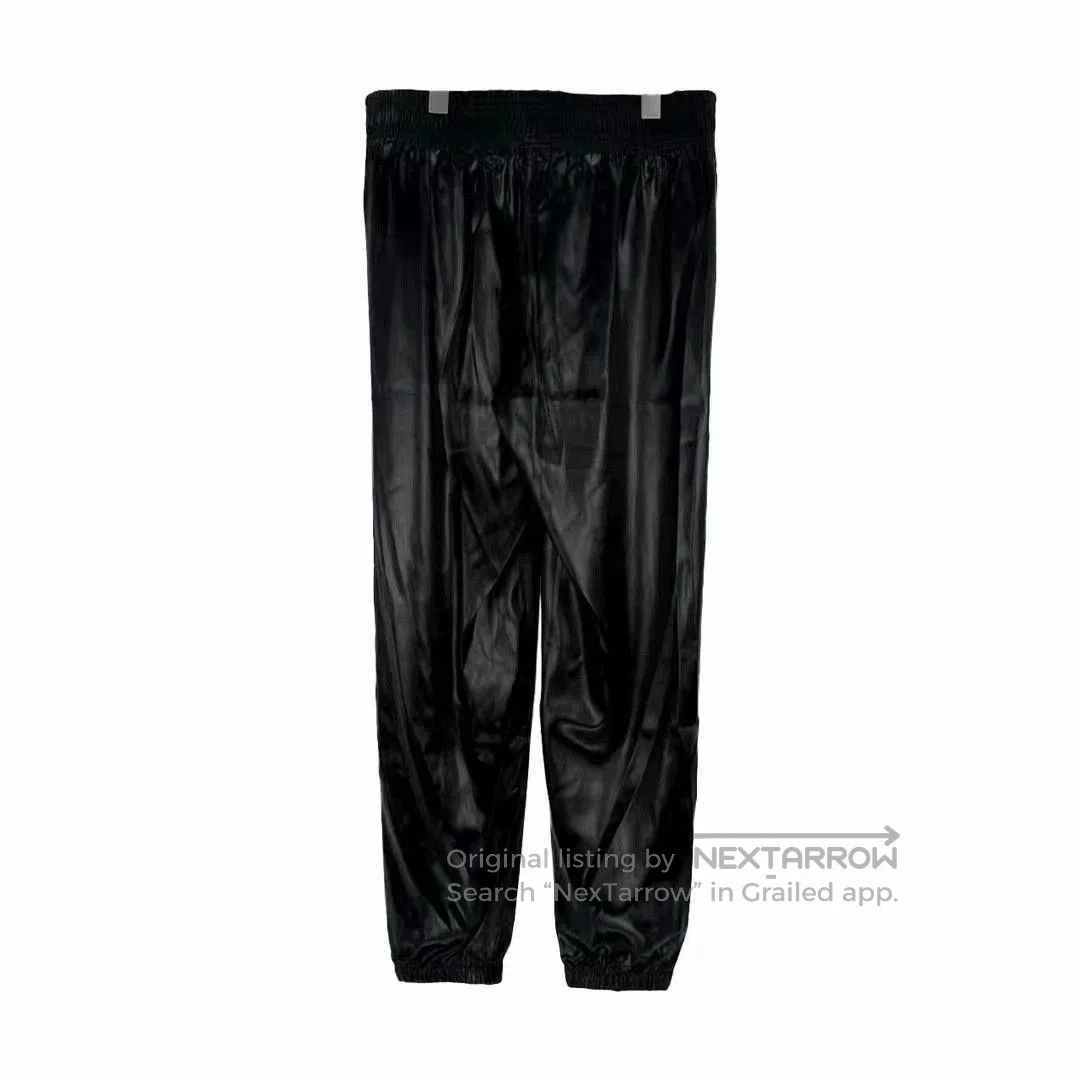Celine Celine Black Logo Polyester Silk Long Pants. Size 37" - 2 Thumbnail
