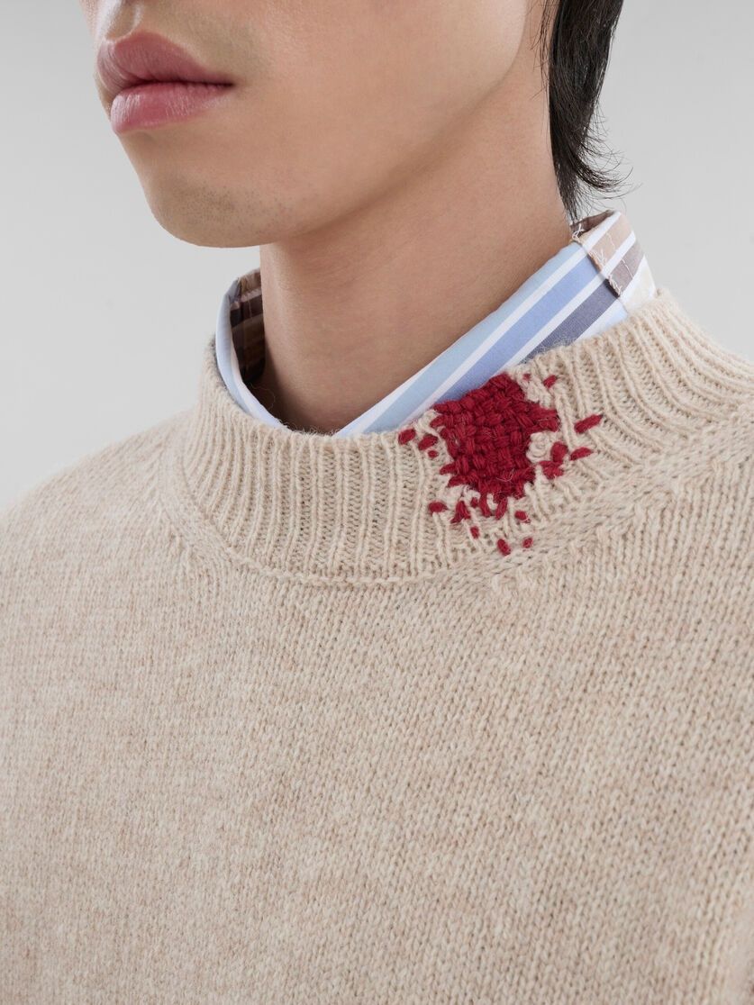 Marni o1w1db11125 Mending Patches Sweater in Beige Size US L / EU 52-54 / 3 - 5 Thumbnail