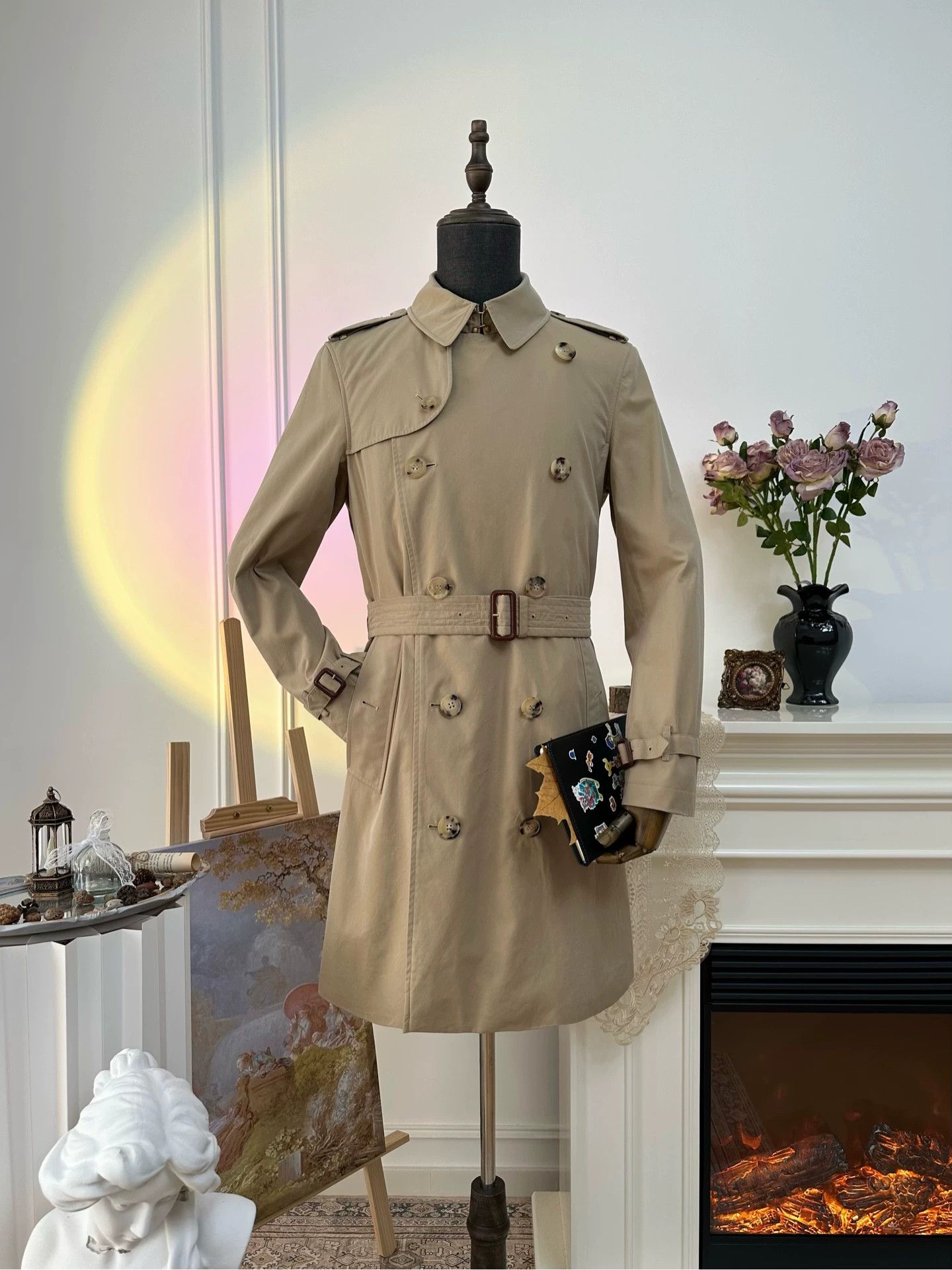 Burberry BURBERRY Chelsea Double Breasted Trench Coat Men's Khaki Size US M / EU 48-50 / 2 - 1 Thumbnail