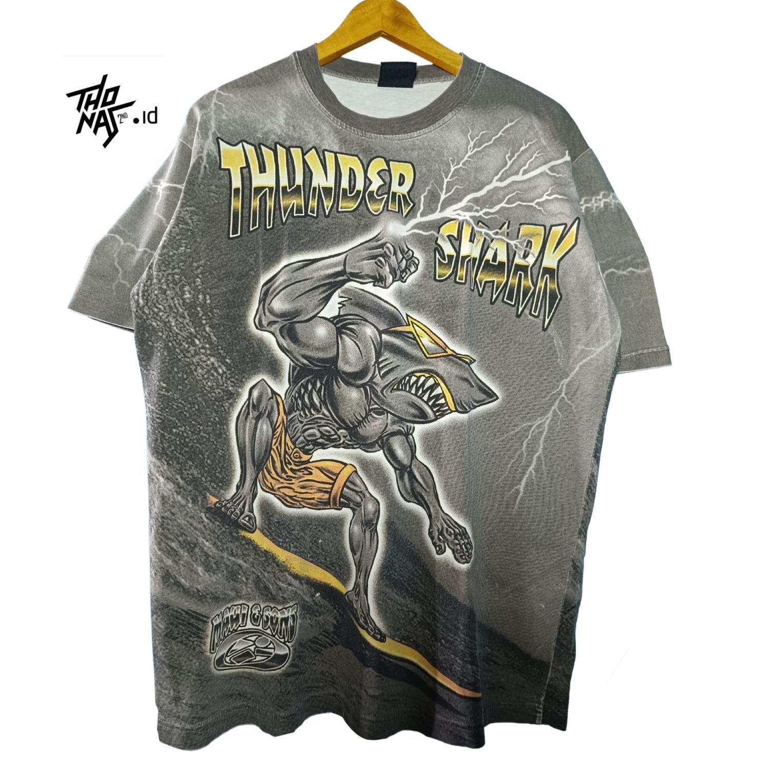 Maui and Sons 🔥RARE AOP🔥 Vintage Maui & Sons Thunder Shark Lightning L Size US L / EU 52-54 / 3 - 1 Thumbnail