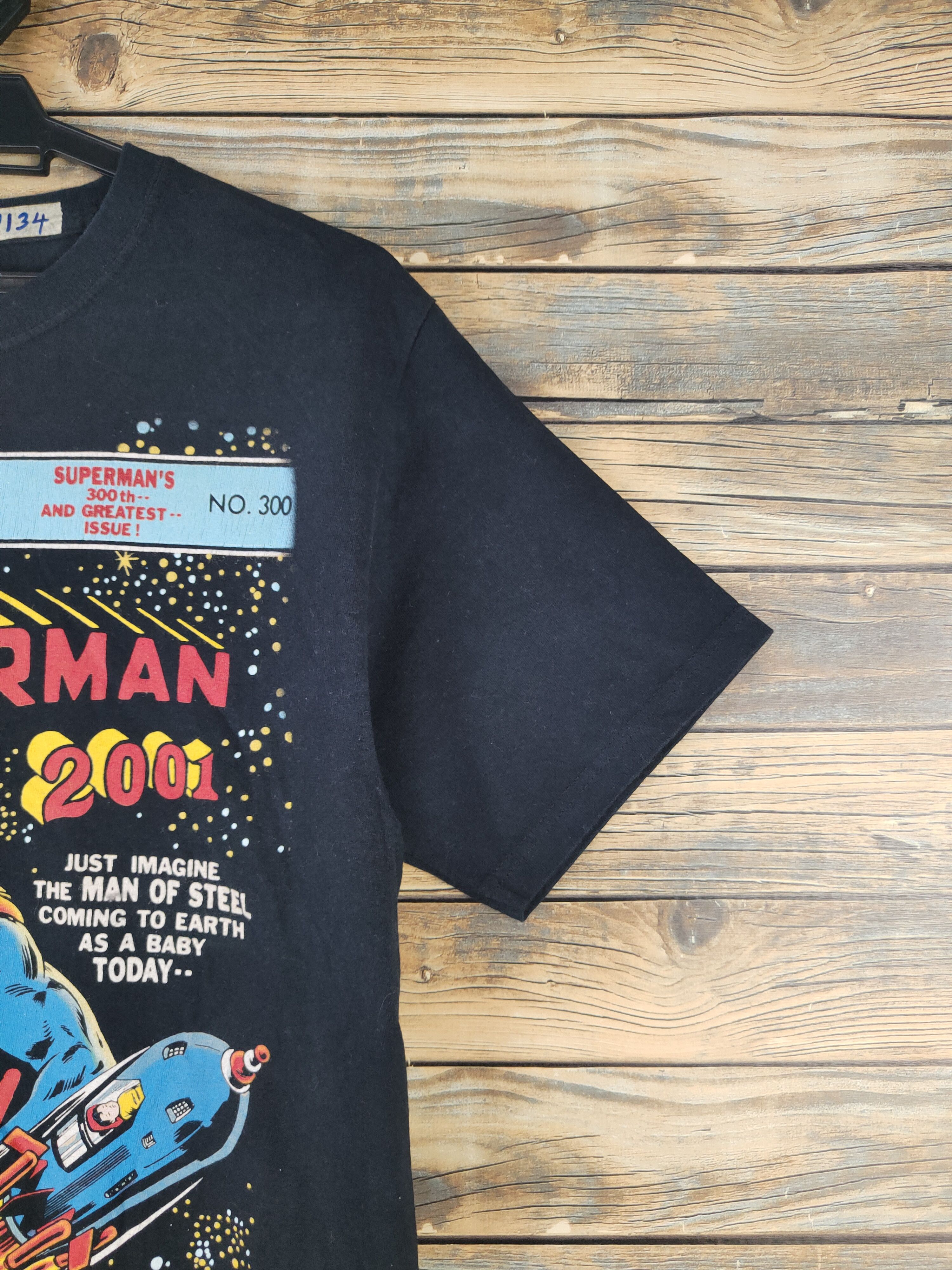 DC × Japanese Brand DL Superman Black Short Sleeve T-shirt #2134 Size US M / EU 48-50 / 2 - 7 Thumbnail