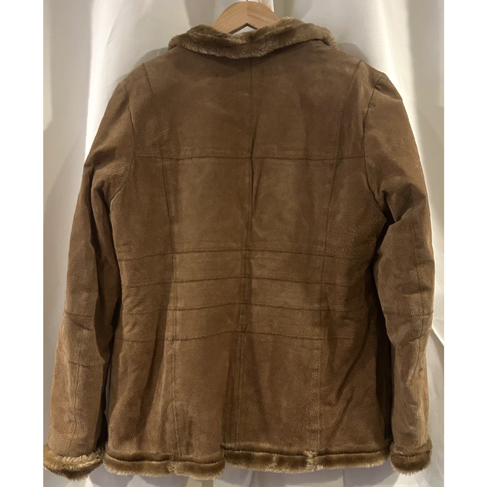 Alfani Alfani Ladies Jacket Beiges Beige Faux Fur Shearling Mid-Length Long Sleeve L Regular Coat Outwear Size L / US 10 / IT 46 - 5 Thumbnail