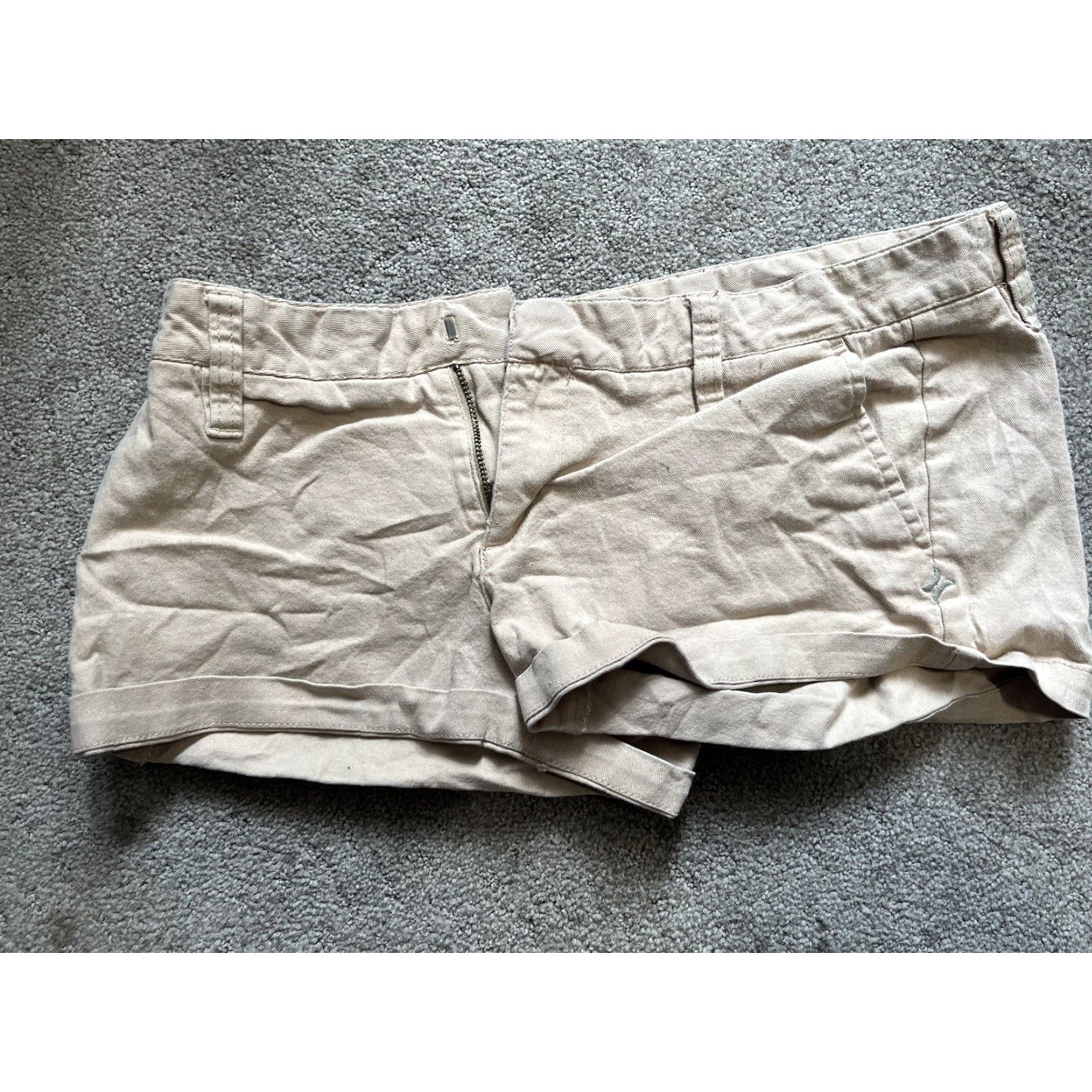 Hurley Hurley Plaid Shorts Khaki Beige Women's Size 9 Cotton Button Pockets Size 30" / US 8 / IT 44 - 2 Thumbnail
