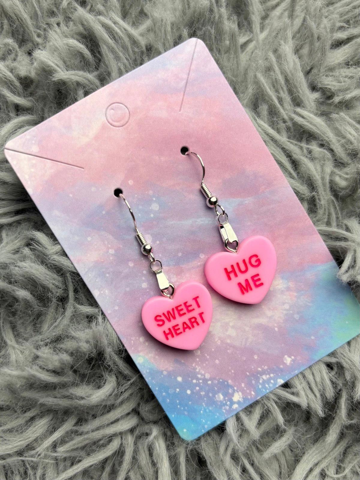 Handmade Pink Heart earrings Size ONE SIZE - 1 Preview