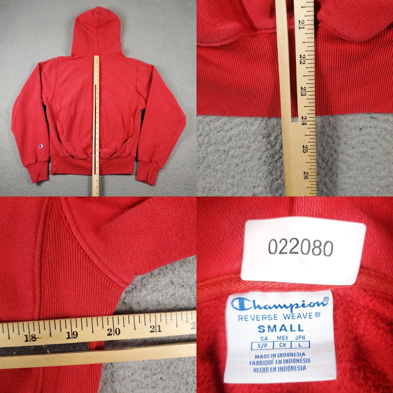 Champion Champion Sweater Mens Small Red Reverse Weave Hoodie Pullover Sweatshirt * Size US S / EU 44-46 / 1 - 8 Thumbnail