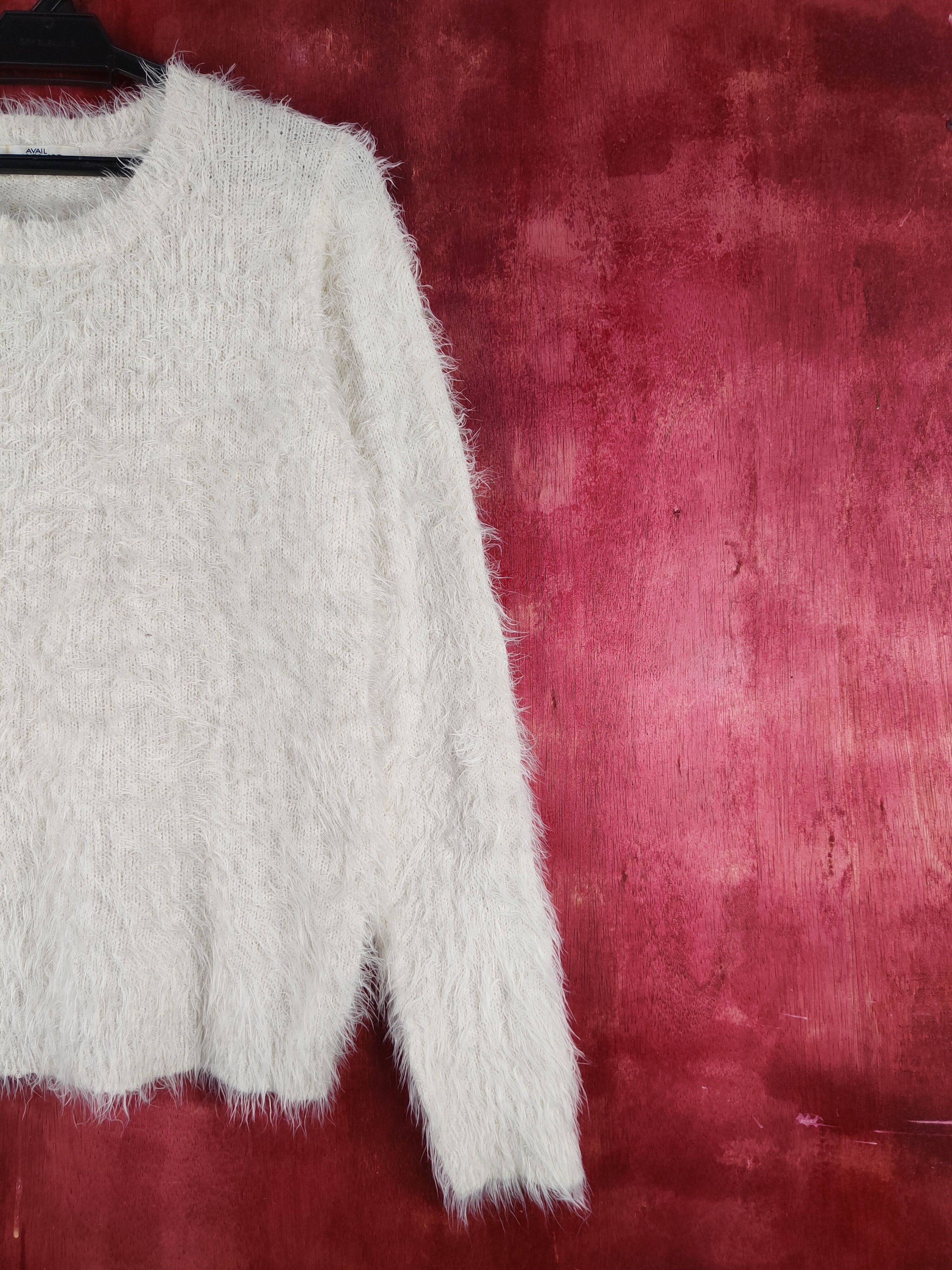 Japanese Brand Avai Avantgarde Cream Shag Shaggy Fur Mohair Knitwear #S2105 Size M / US 6-8 / IT 42-44 - 5 Thumbnail