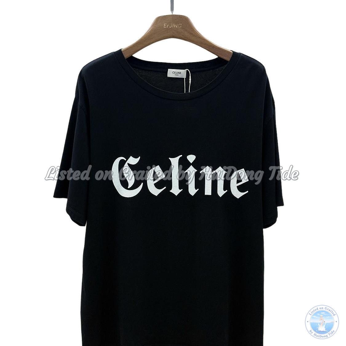 Celine × Hedi Slimane GOTHIC LOGO TEE | Grailed