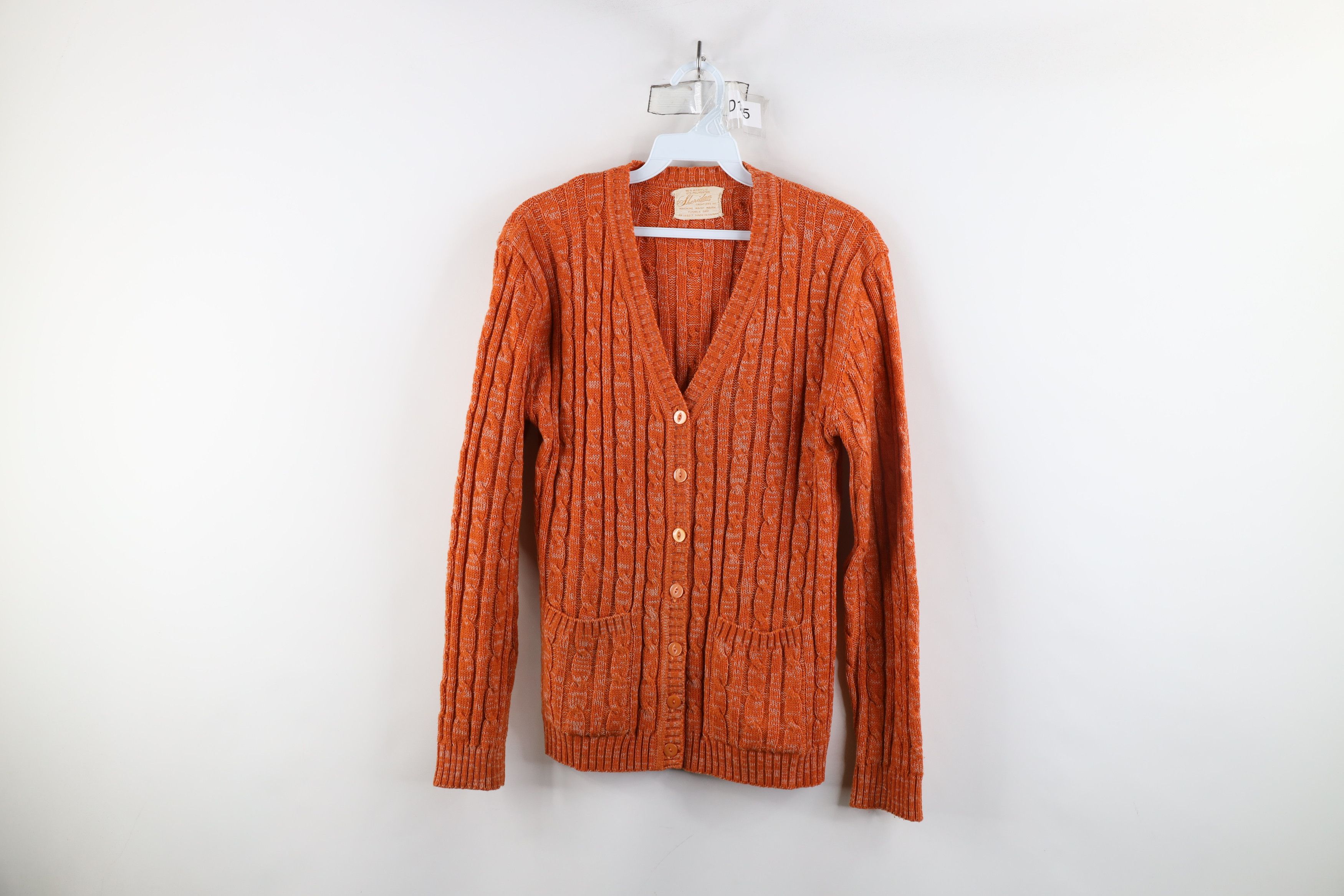 Vintage 70s Mid Century Modern MCM Knit Cardigan Sweater