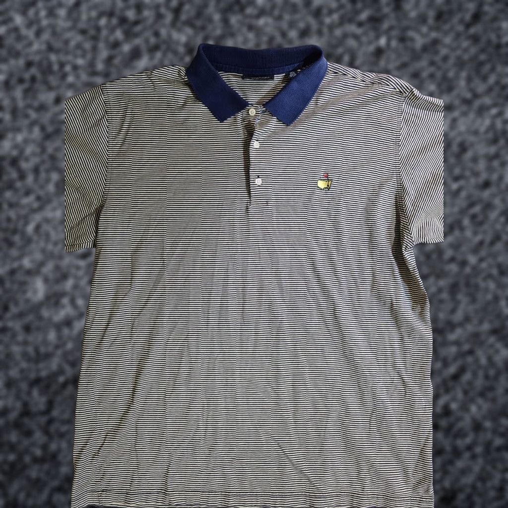 Vintage VINTAGE Masters Collection Augusta Logo Blue Striped Polo Golf Shirt Mens 2XL 2 Ply Size US XXL / EU 58 / 5 - 1 Thumbnail