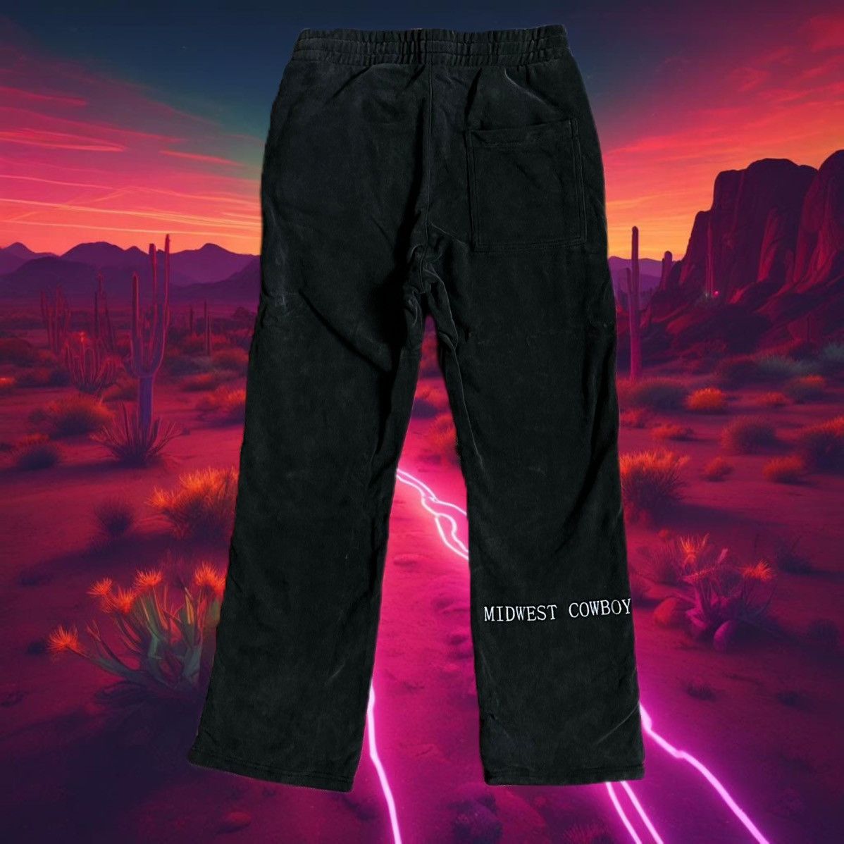 Vintage Midwest Cowboy - Vintage Washed Black Embroidered Sweatpants Size US 31 - 6 Thumbnail