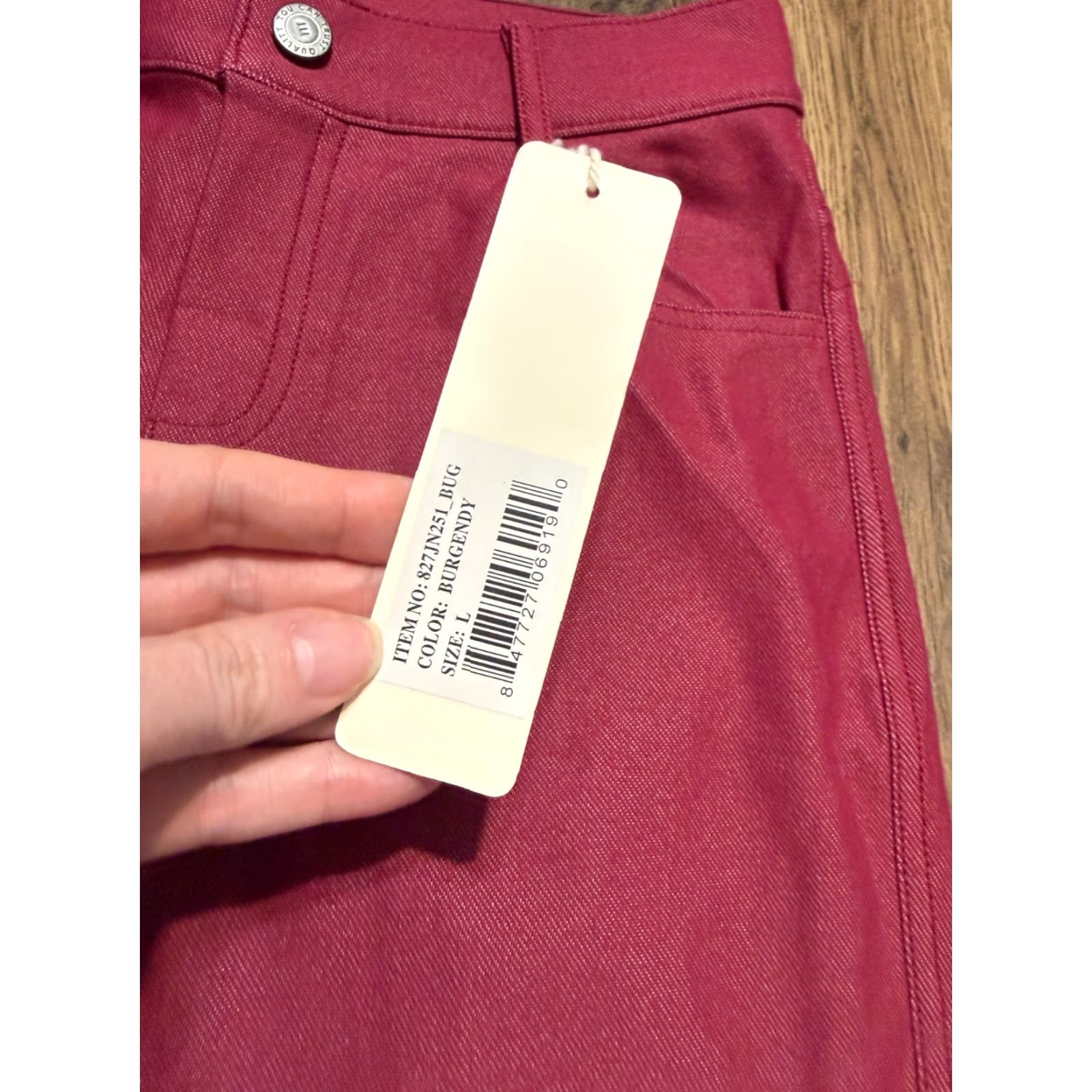 Vintage Yelete Pants Women's Large Burgundy Red Skinny Mid Rise NWT Size 36" / US 14 / IT 50 - 5 Thumbnail