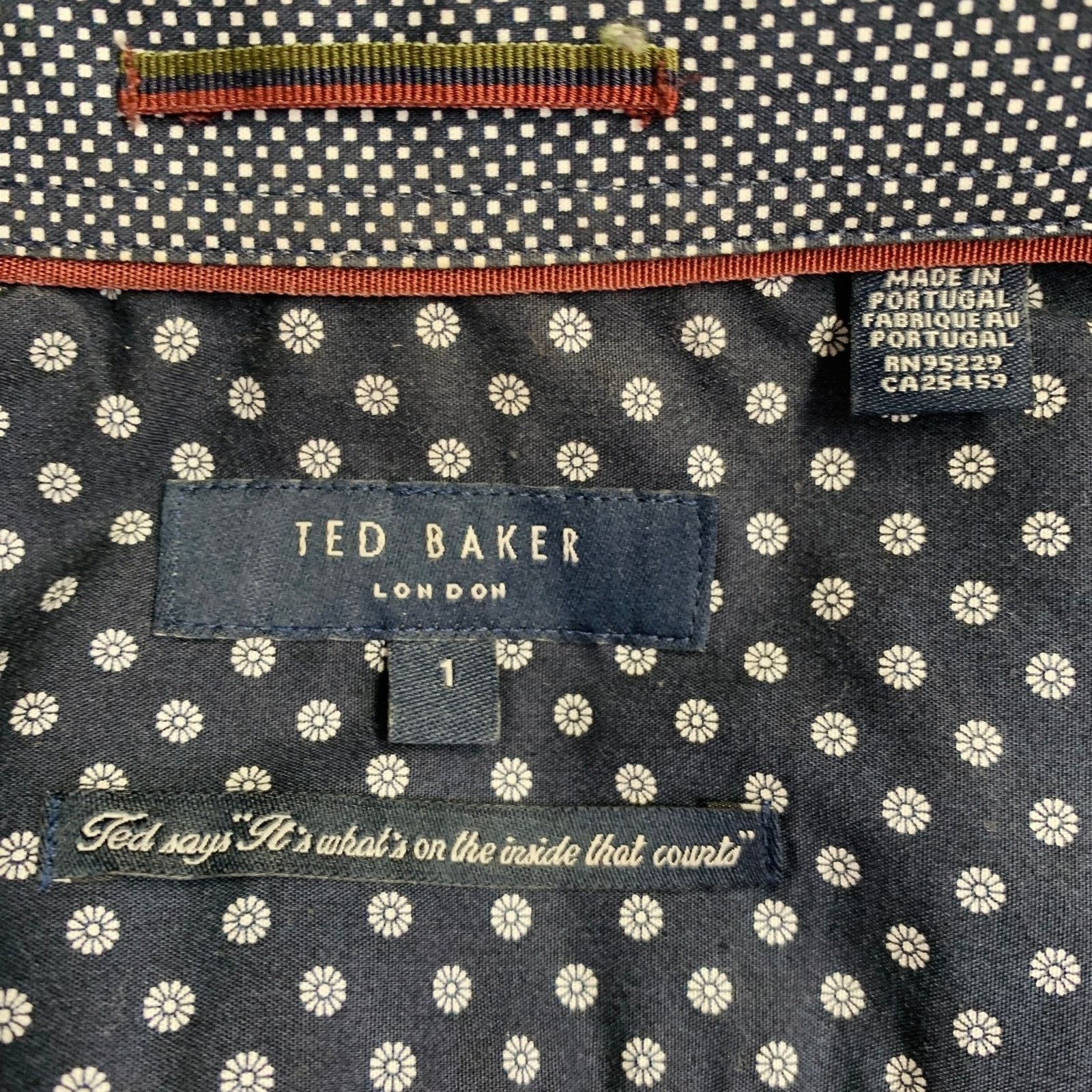 Ted Baker Lliam Black Red Abstract Floral Cotton Short Sleeve Shirt Size US XS / EU 42 / 0 - 5 Thumbnail