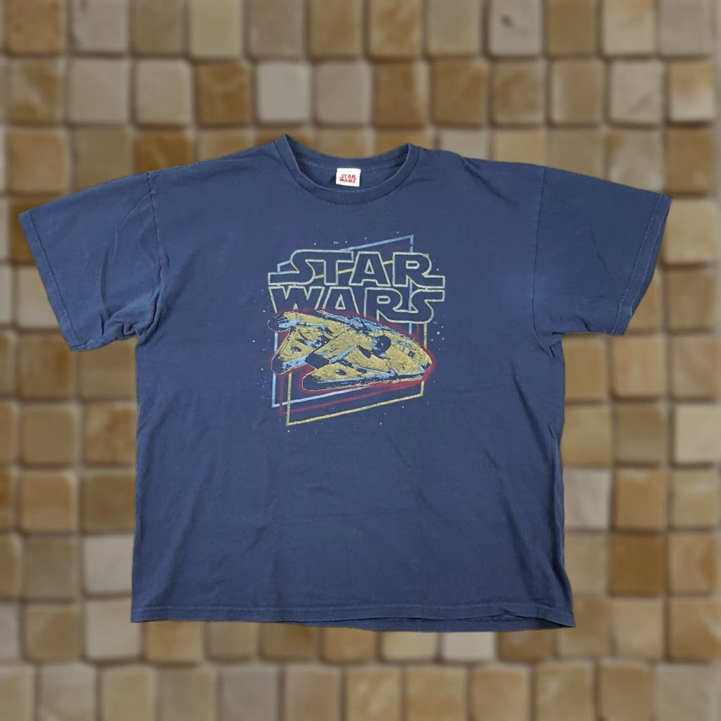 Star Wars VINTAGE Star Wars Millennium Falcon T-Shirt XL Blue Retro Y2K Movie Promo Mens Size US XL / EU 56 / 4 - 1 Thumbnail