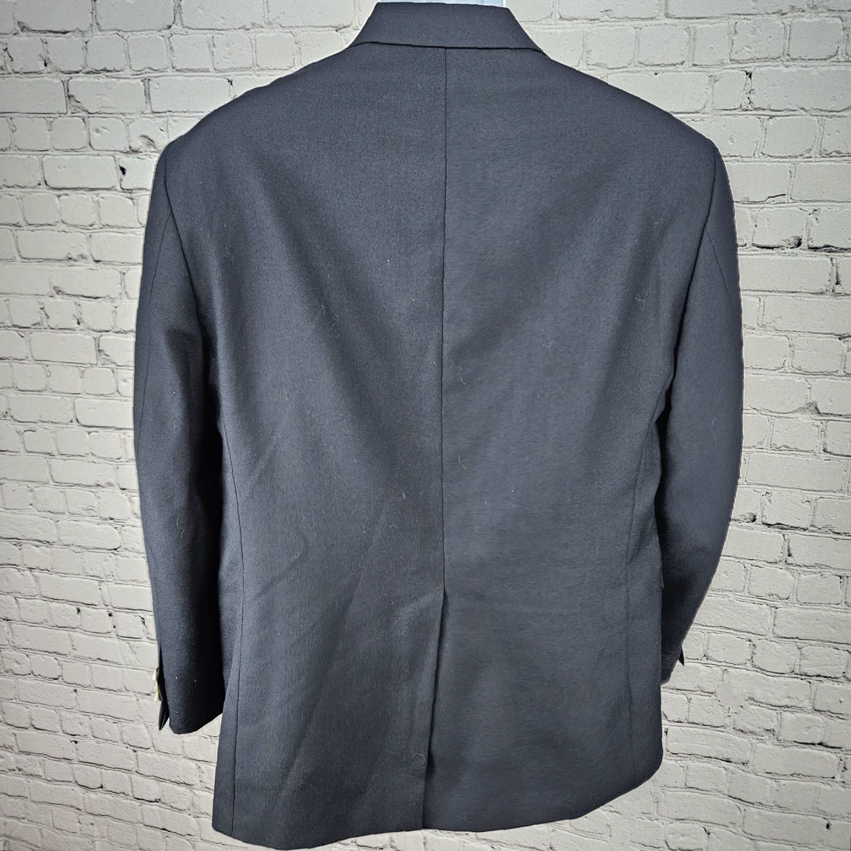 Stafford Stafford Navy Wool Blend 2 Button Single Vented Notch Blazer Sport Coat 38S Size 38R - 2 Thumbnail