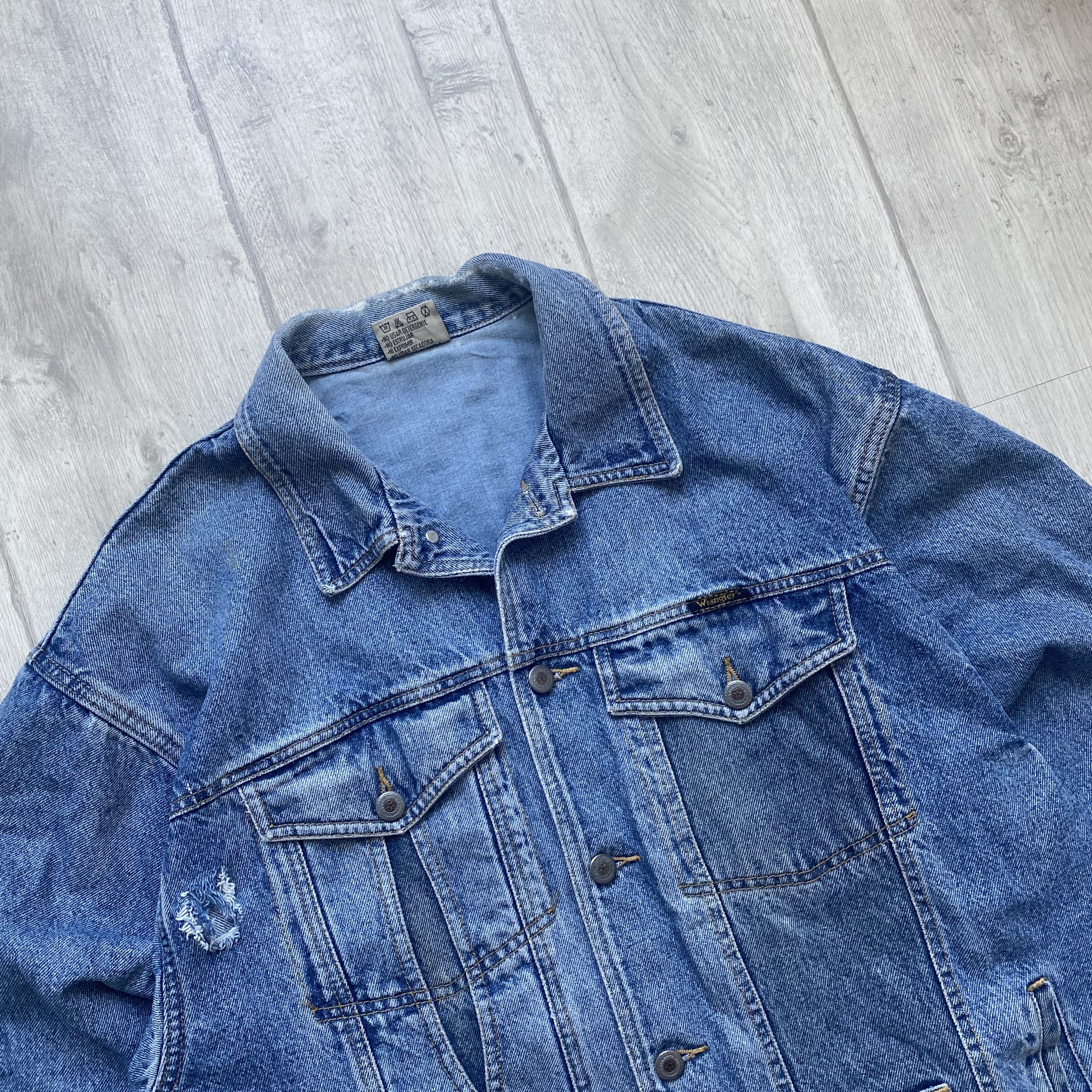 Wrangler Vintage 80s Wrangler heavy denim jacket distressed Size US XL / EU 56 / 4 - 2 Thumbnail