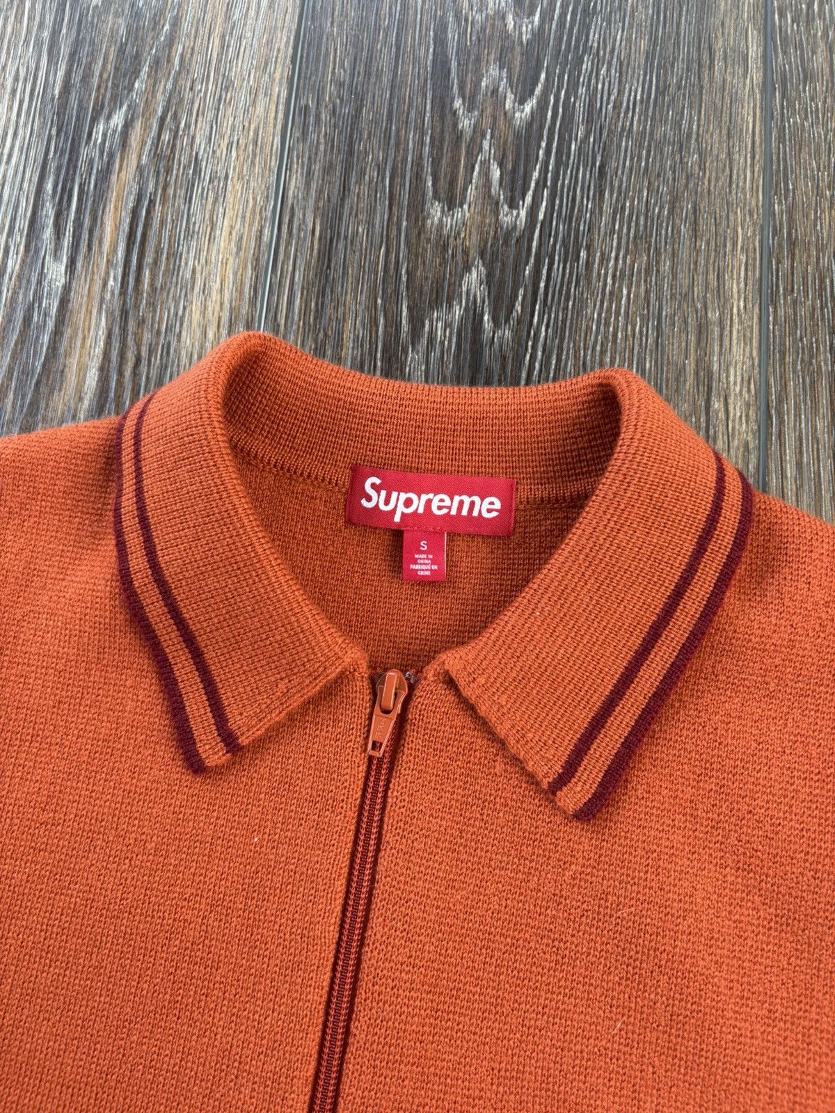 Supreme Supreme Zip Up Polo Sweater FW24 Orange | Grailed