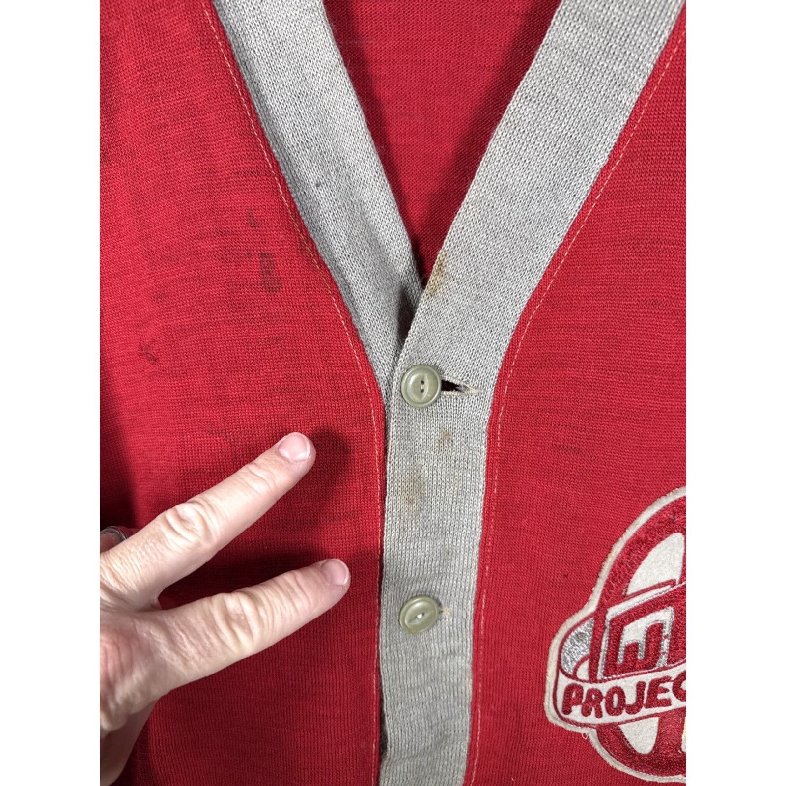 Vintage VTG 1950s Wool Letterman Style MOVIE PROJECTIONIST Sweater Size M Red Size US M / EU 48-50 / 2 - 4 Thumbnail