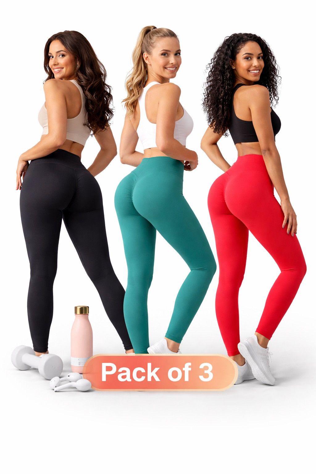 Other Pack off 3 High Waist Scrunch Butt Yoga Leggings Gym Size 30" / US 8 / IT 44 - 1 Thumbnail