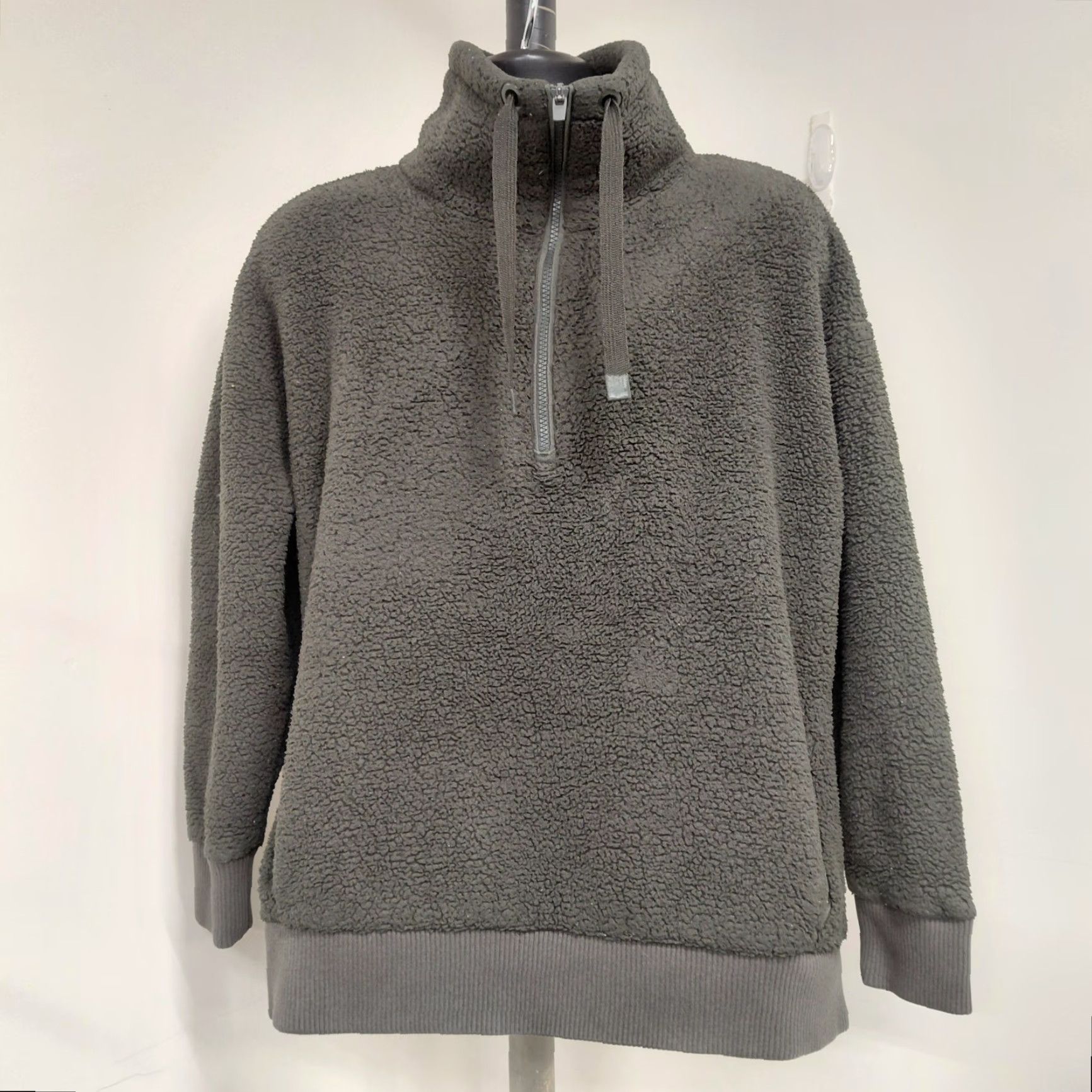 Athleta Athleta Sweatshirt Shirt Womens XL Dark Green Talus Sherpa Quarter Zip Pullover Easy Care 1/4 Zip Raglan Sleeve Pockets Size XL Womens Size XL / US 12-14 / IT 48-50 - 4 Thumbnail