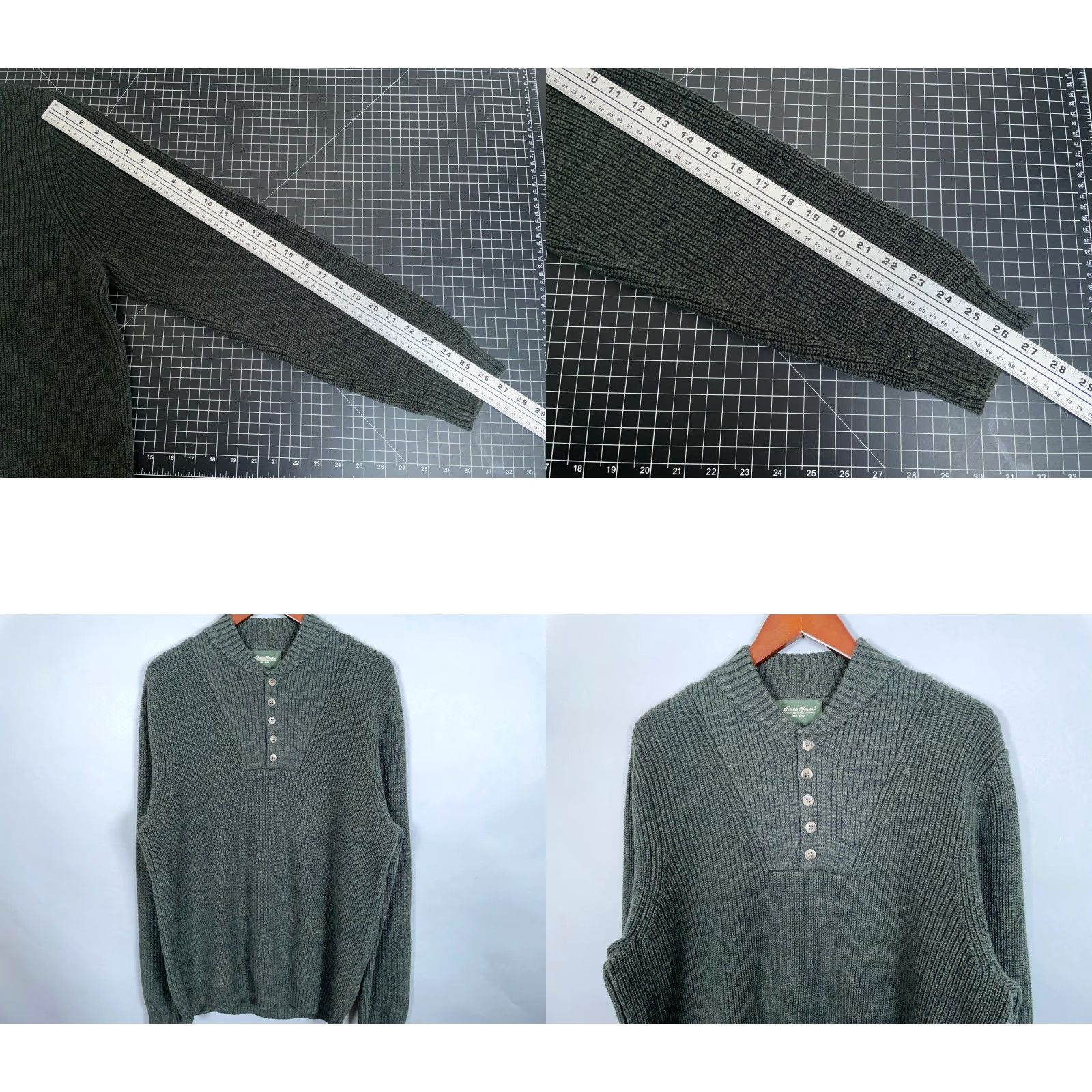 Eddie Bauer VINTAGE Eddie Bauer Men’s Large Green Henley Sweater Shirt? Size US L / EU 52-54 / 3 - 8 Thumbnail