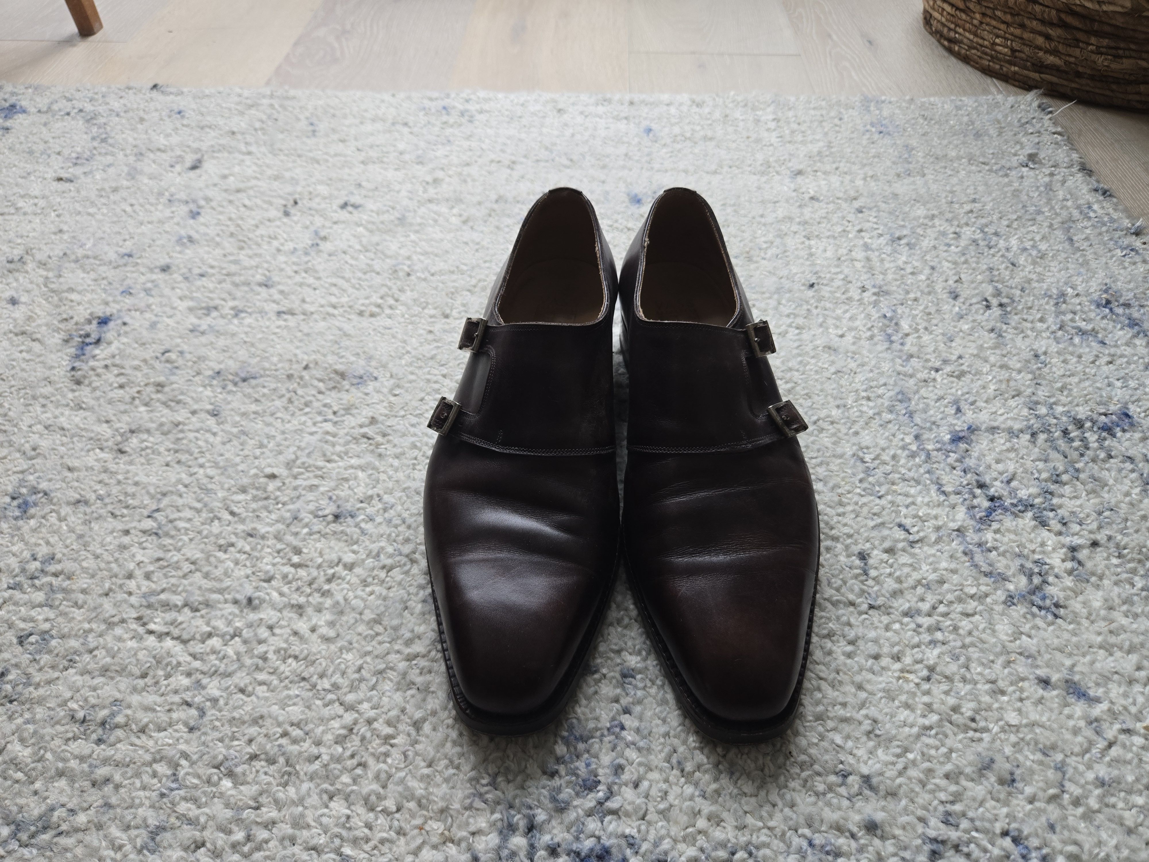 Vass Vass Burgundy Museum Calf Double Monkstrap Shoes Size US 10 / EU 43 - 2 Thumbnail