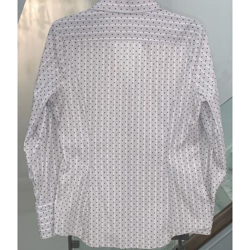 Express Express Grey w/White Stipes & Black Polka Dots Button Down-M Size M / US 6-8 / IT 42-44 - 2 Thumbnail